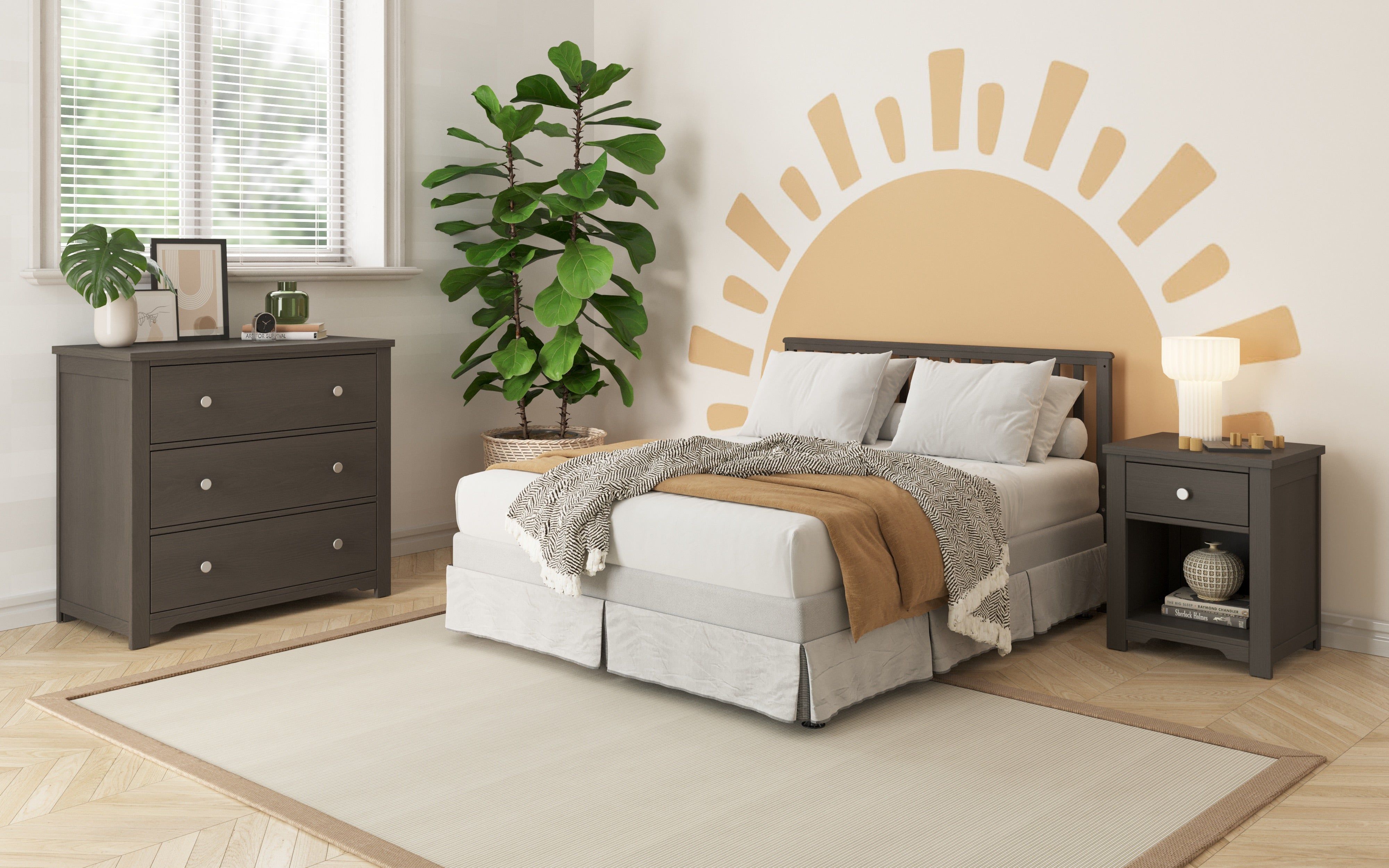 Harmony 3-Drawer Dresser With Changing Table Topper, Dapper Gray