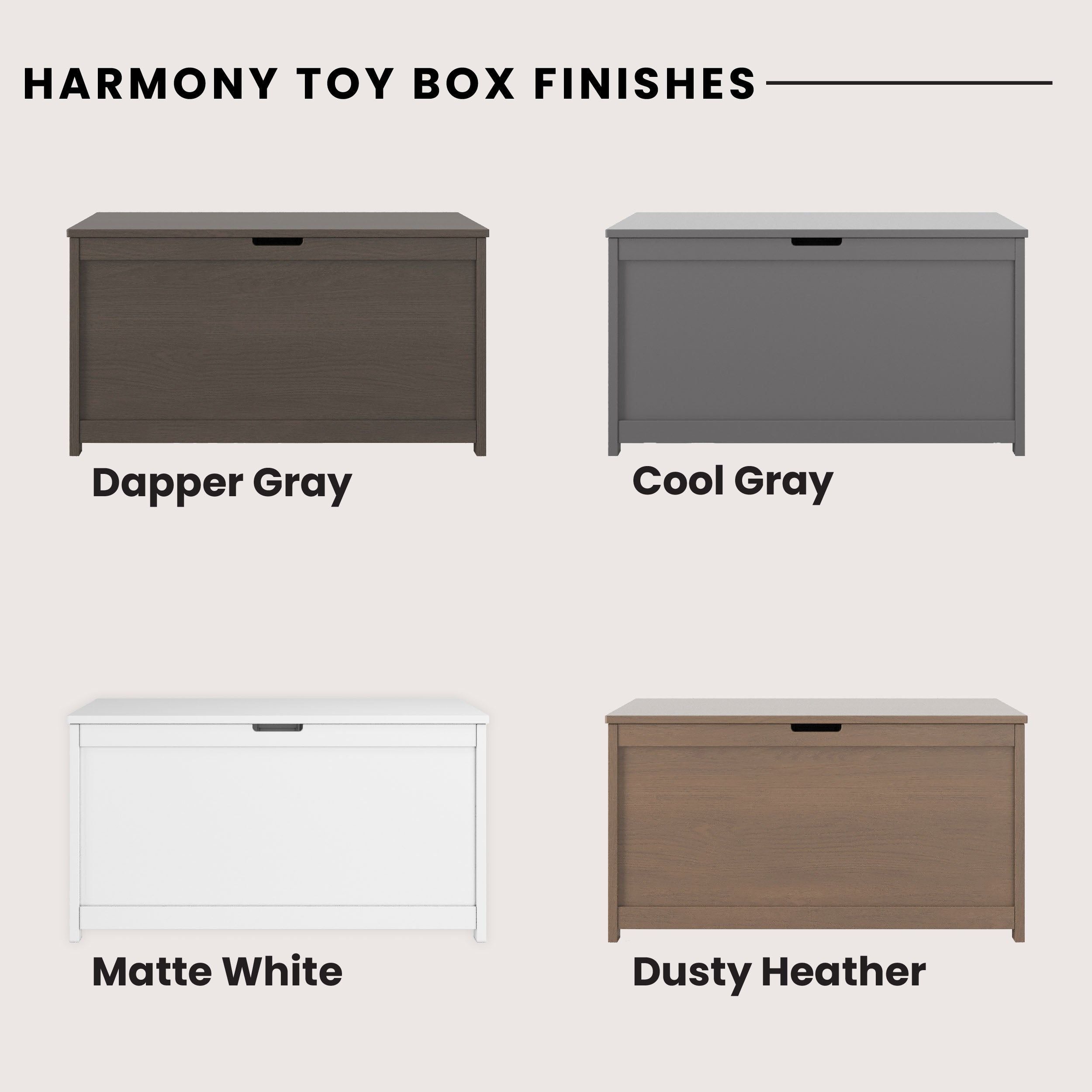 Harmony 33" Kids Toy Box, Dapper Gray