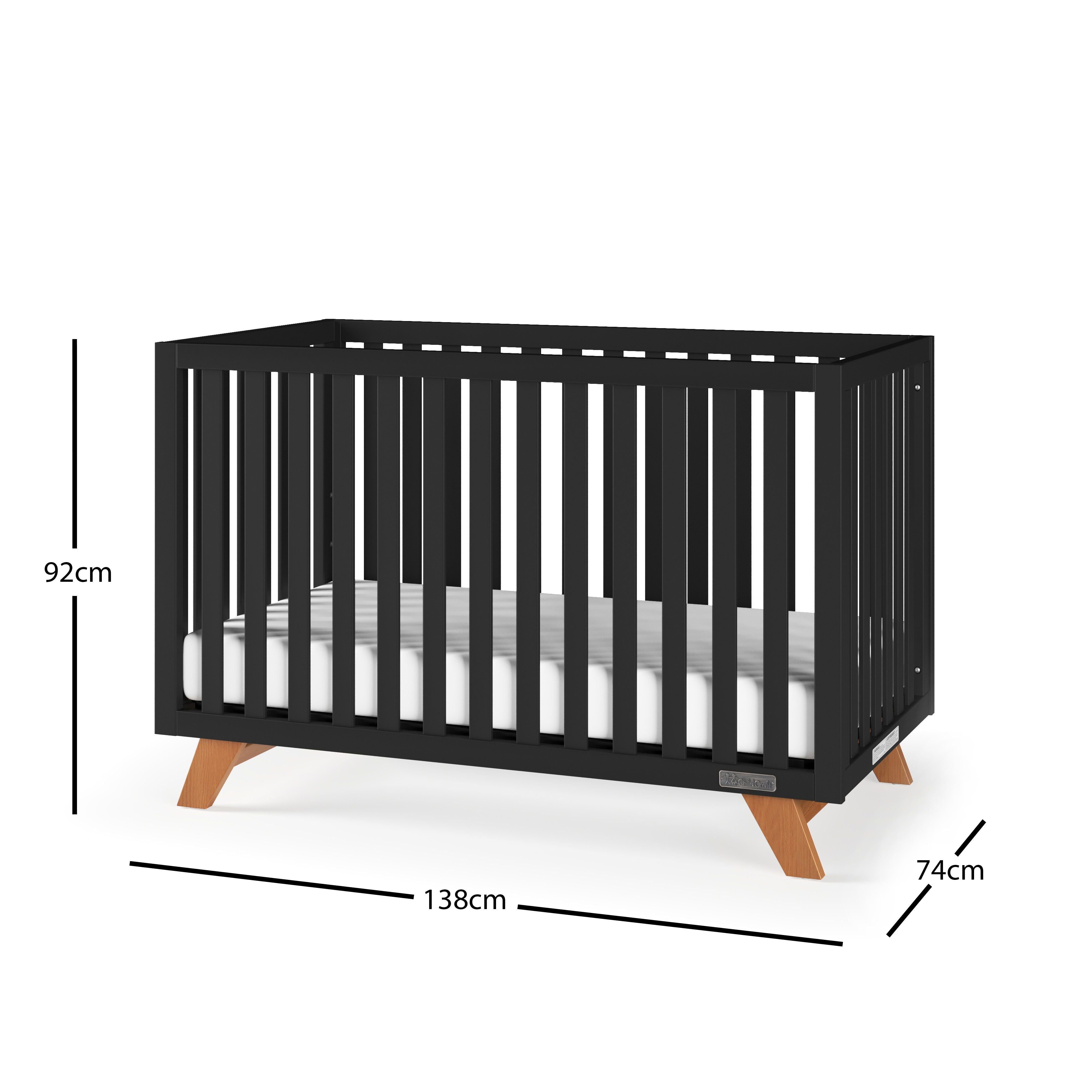 Soho 4-in-1 Convertible Crib, Ebony