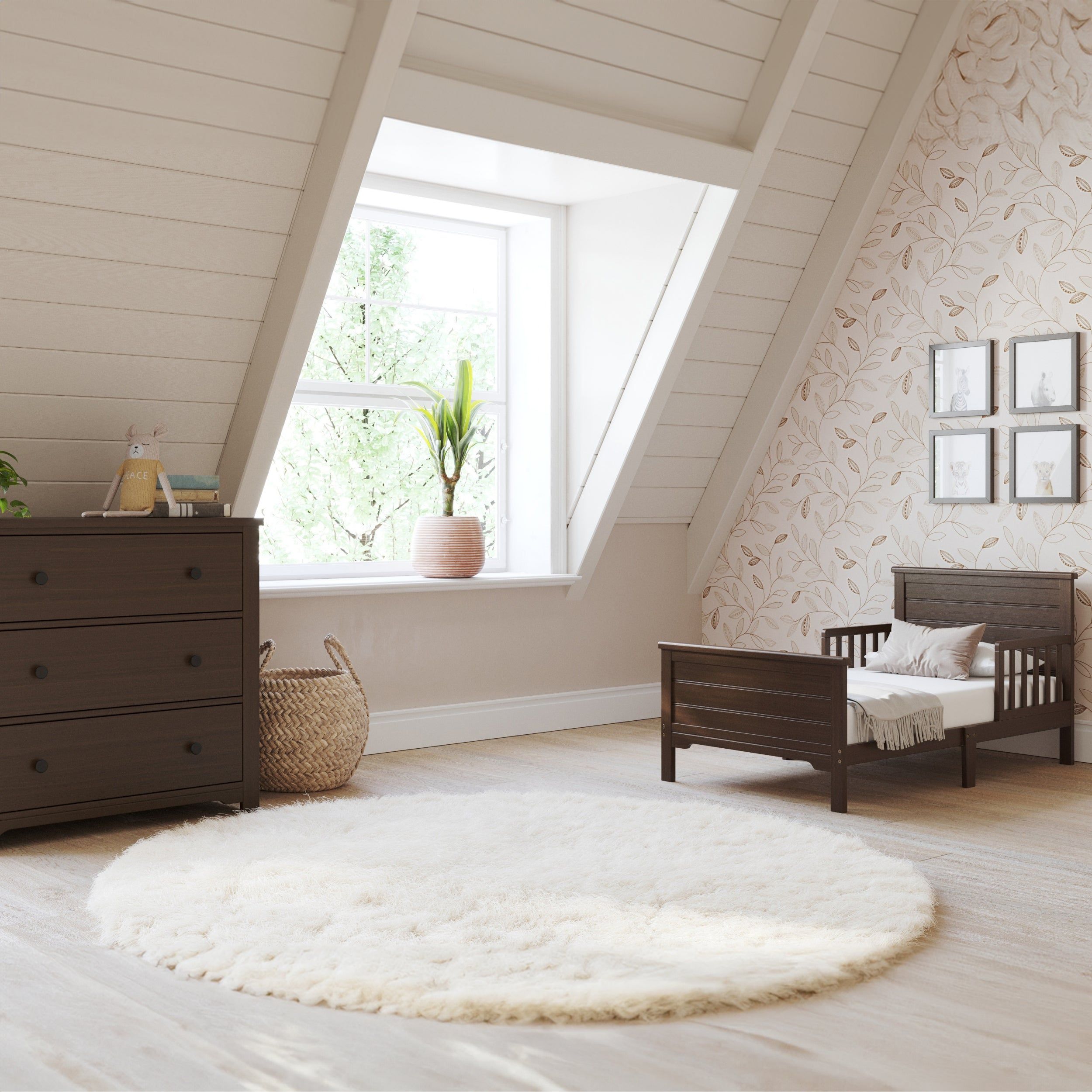 Harmony 3-Drawer Dresser With Changing Table Topper, Brushed Truffle
