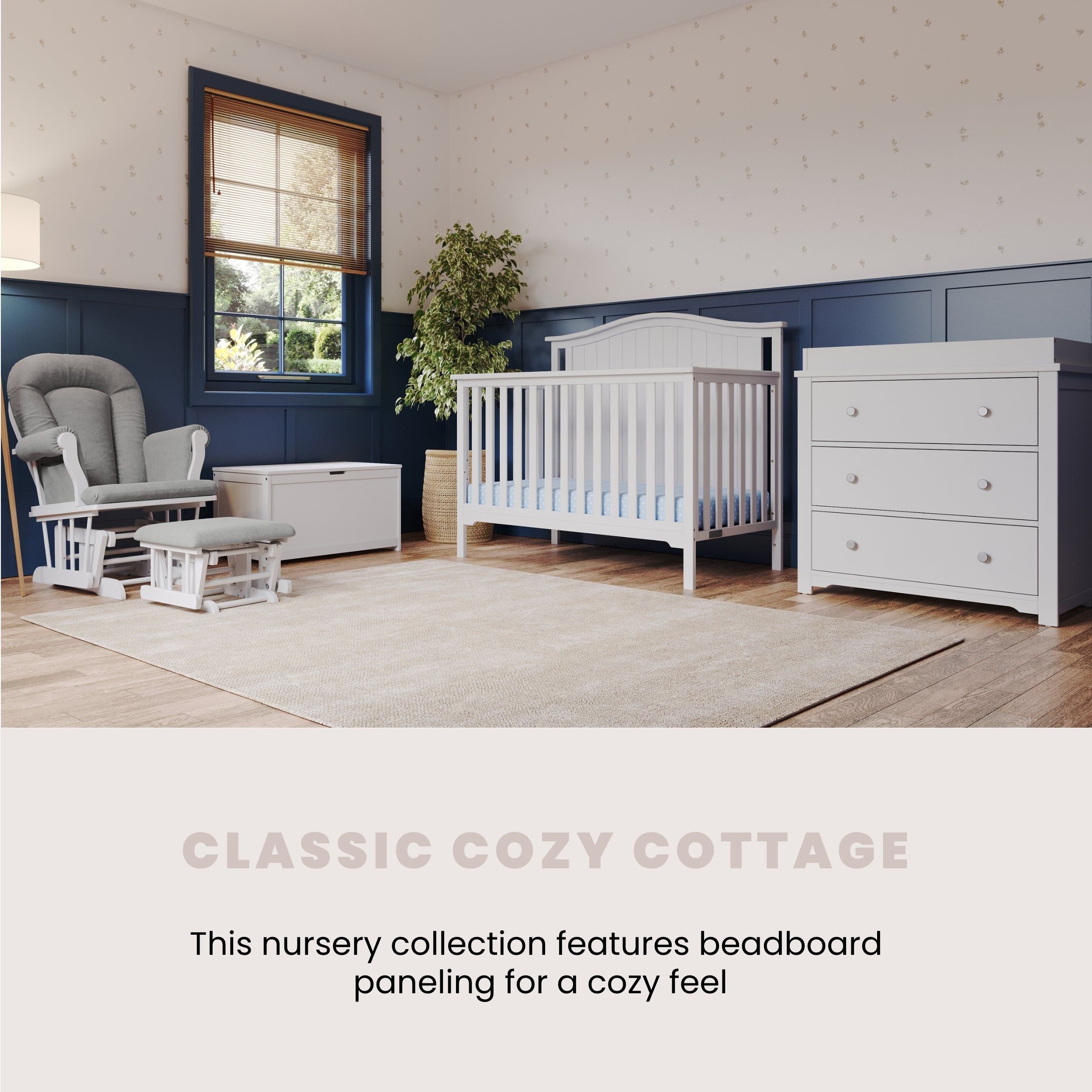 Hampton Arch Top 4-in-1 Convertible Crib, Matte White