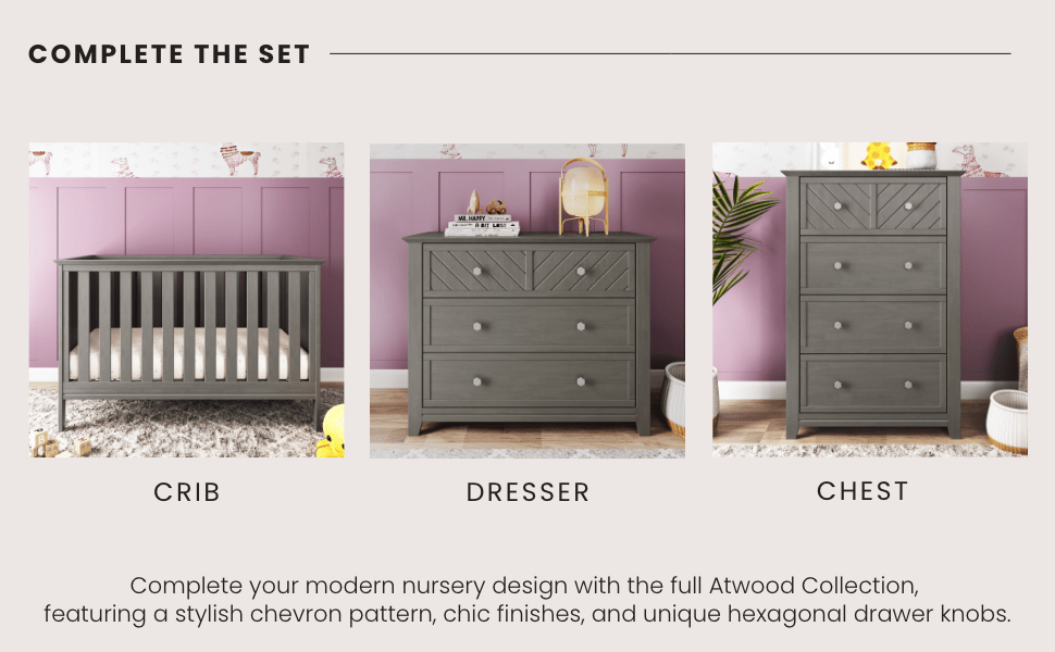 Atwood 3-in-1 Euro Convertible Crib, Lunar Gray