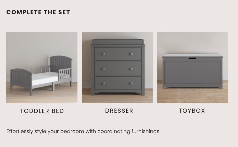 Hampton Toddler Bed, Cool Gray