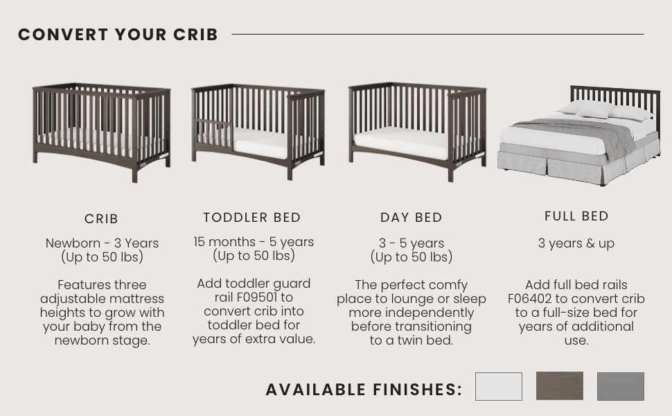 London 4-in-1 Convertible Crib, Dapper Gray