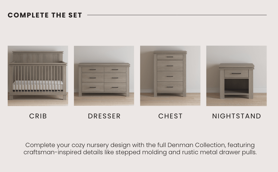 Denman Double Dresser, Crescent Gray