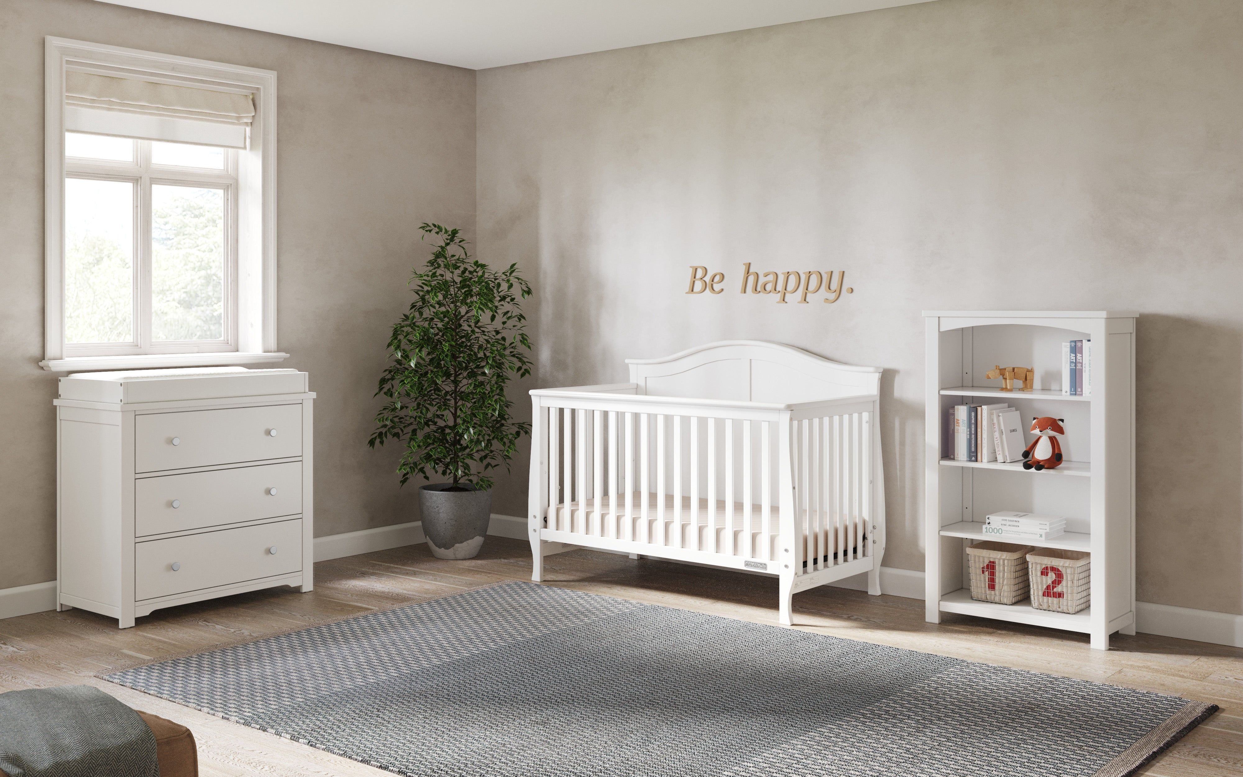 Harmony 3-Drawer Dresser With Changing Table Topper Matte White