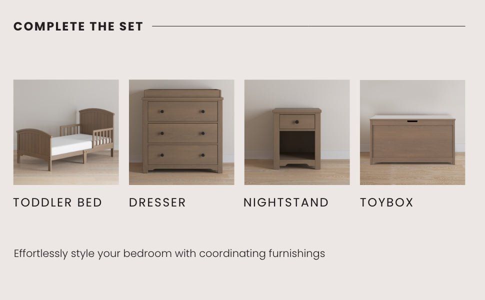 Hampton Toddler Bed, Dusty Heather