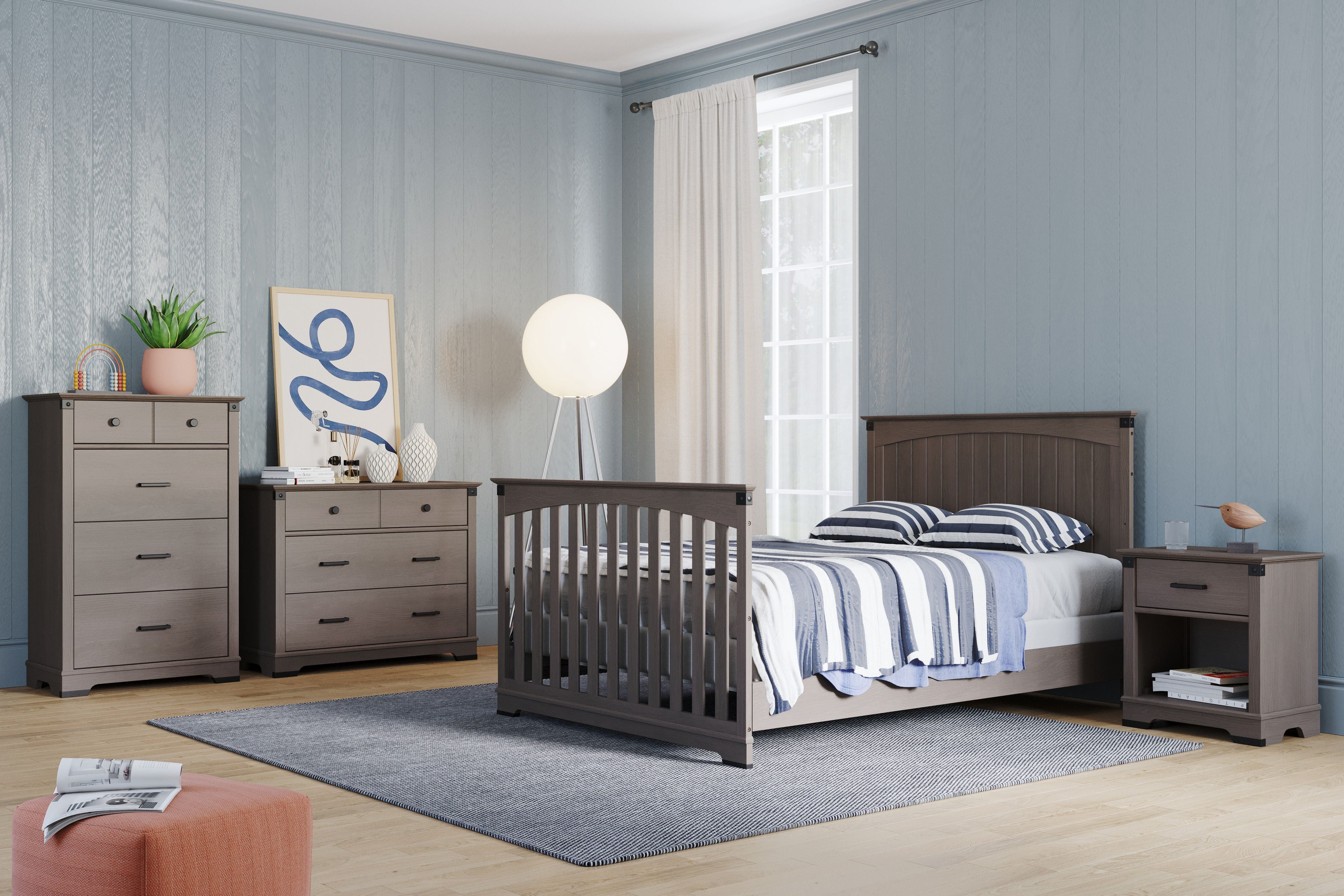 Redmond Full Panel 4-in-1 Convertible Crib, Dapper Gray