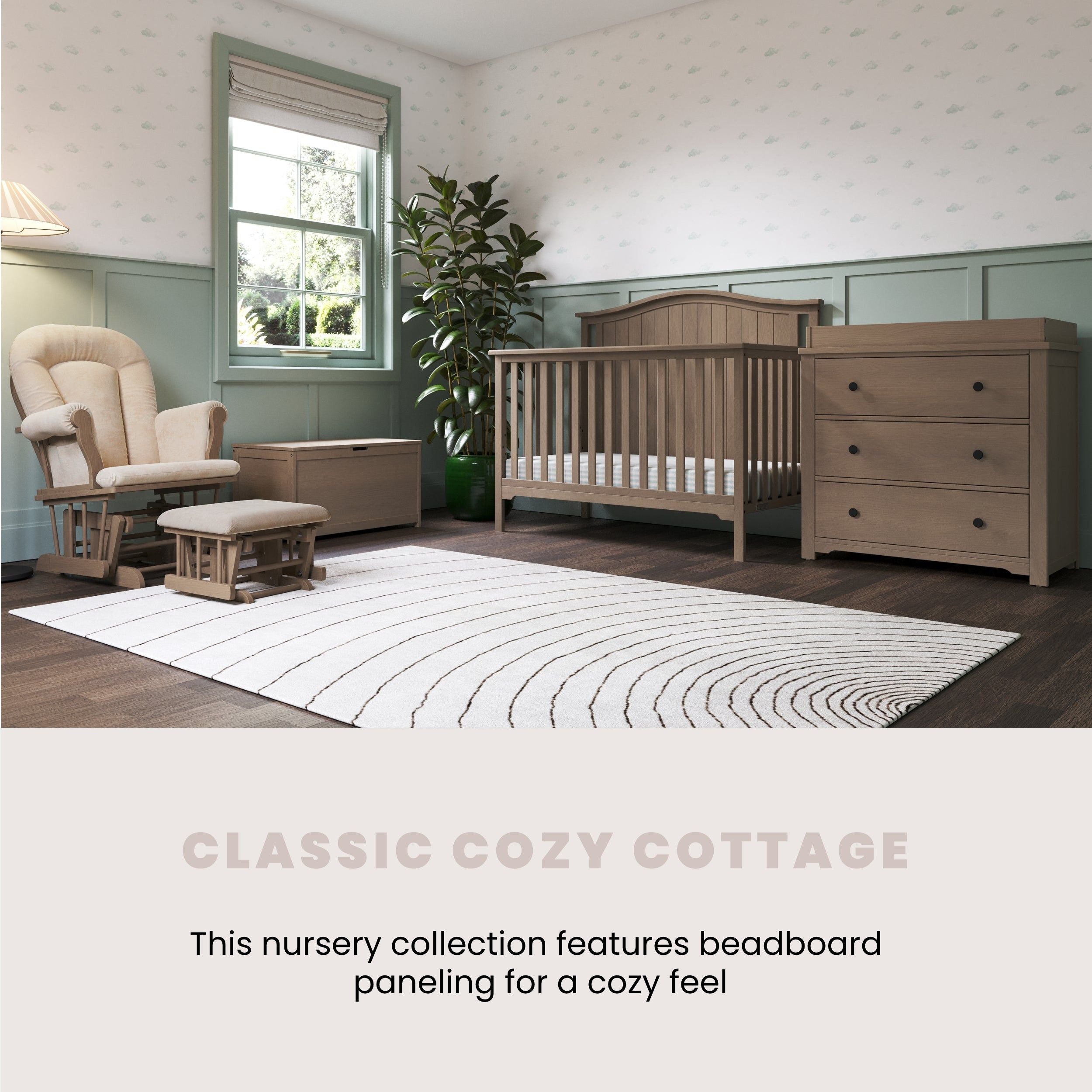 Hampton Arch Top 4-in-1 Convertible Crib in Dusty Heather