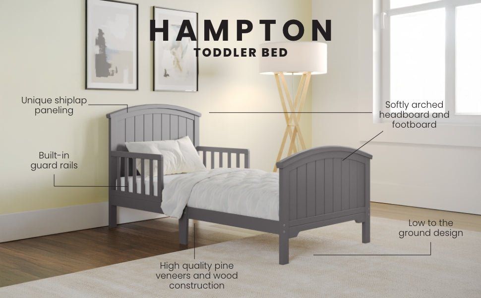 Hampton Toddler Bed, Cool Gray