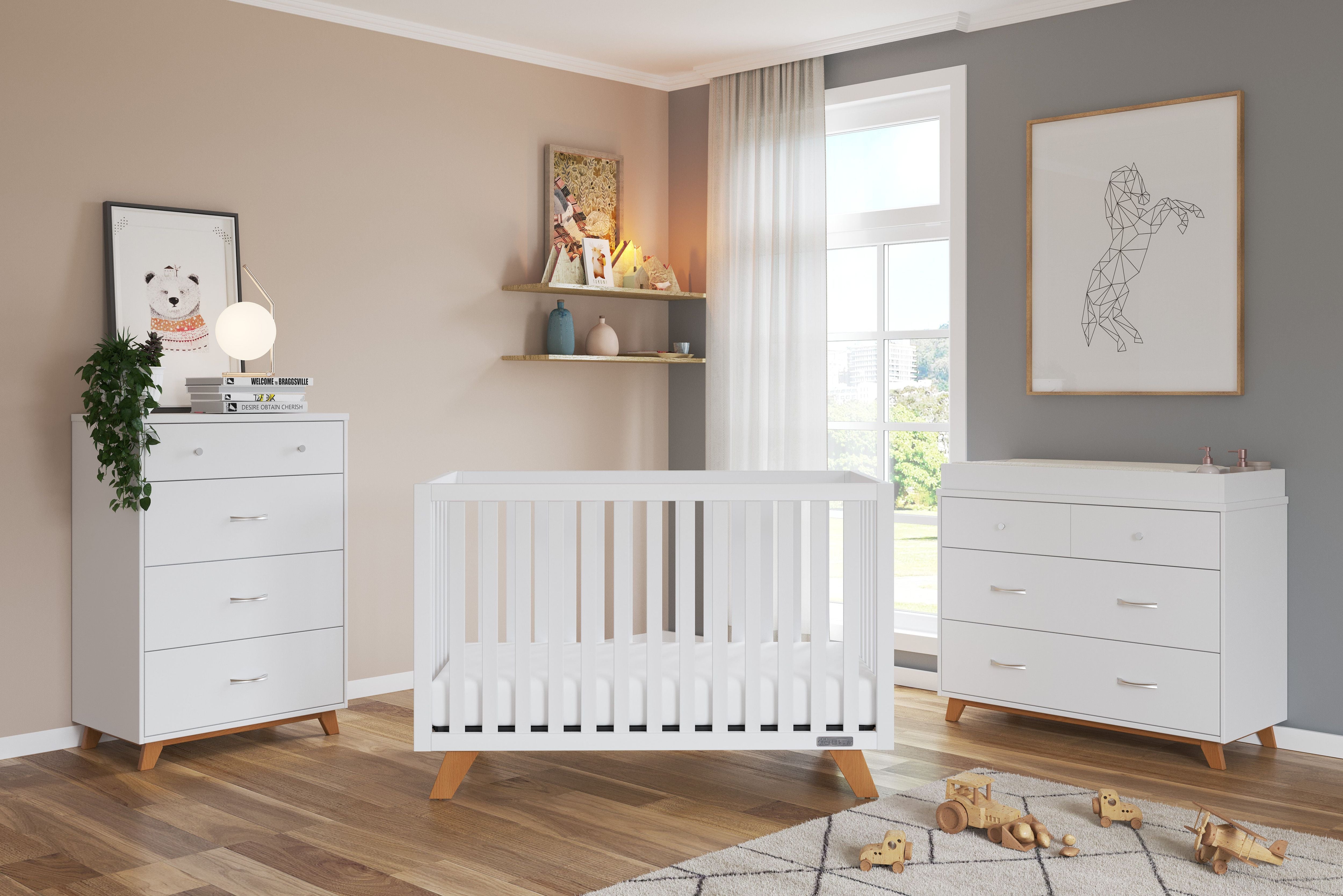 Soho 4 Drawer Chest, White/Natural