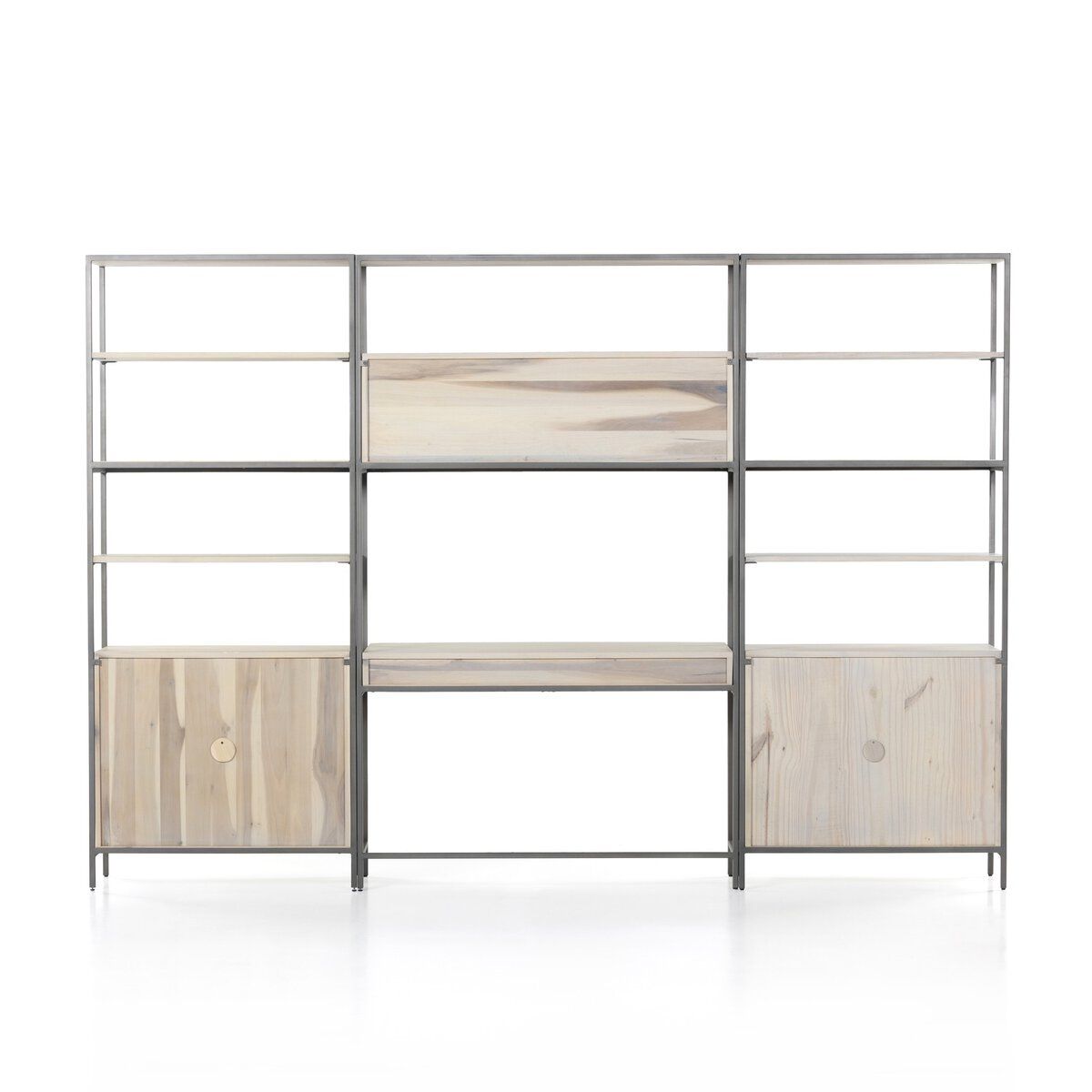 Trey Modular Wall Desk With 2 Bookcases