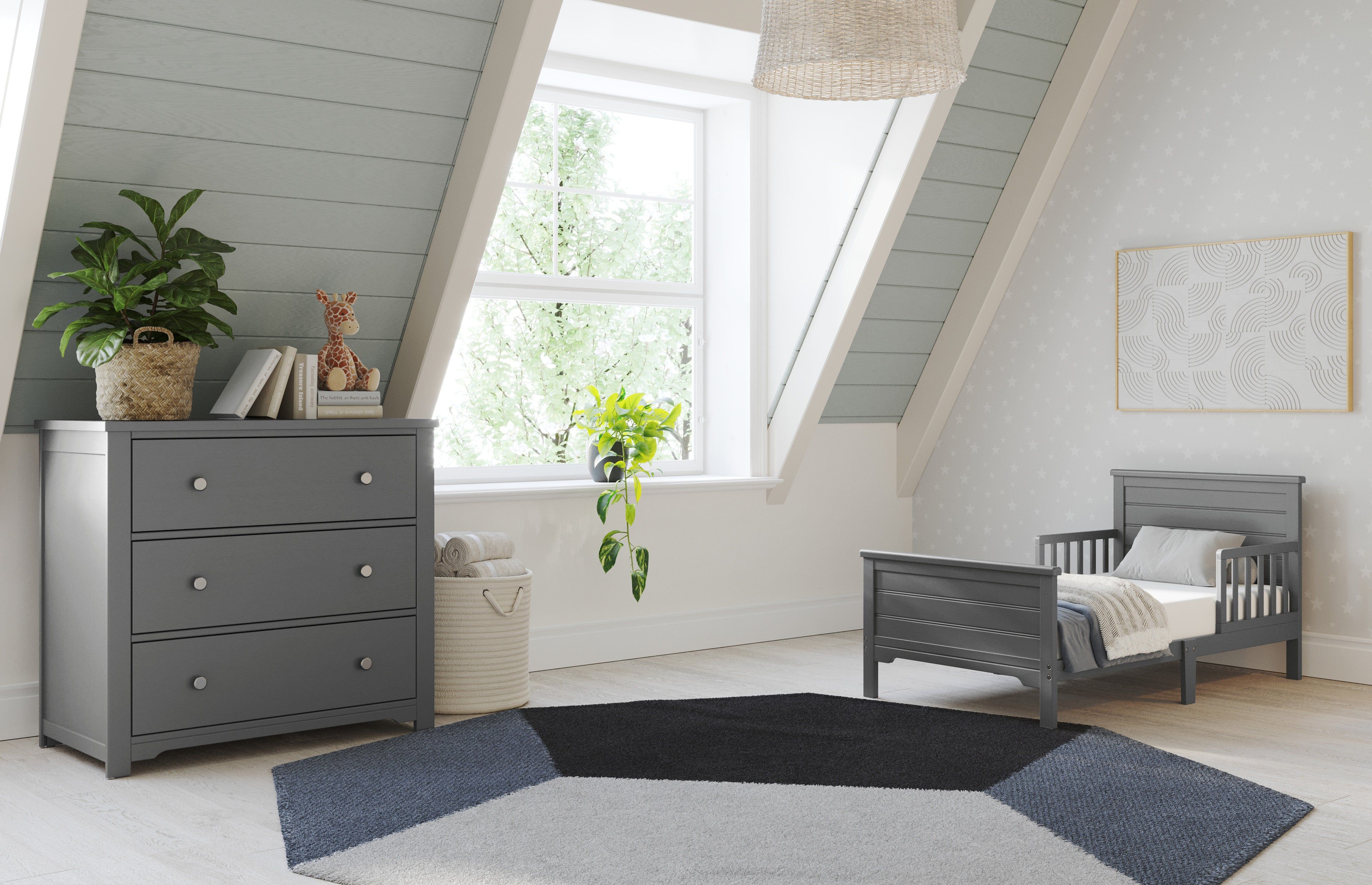 Woodland Toddler Bed, Brushed Pebble