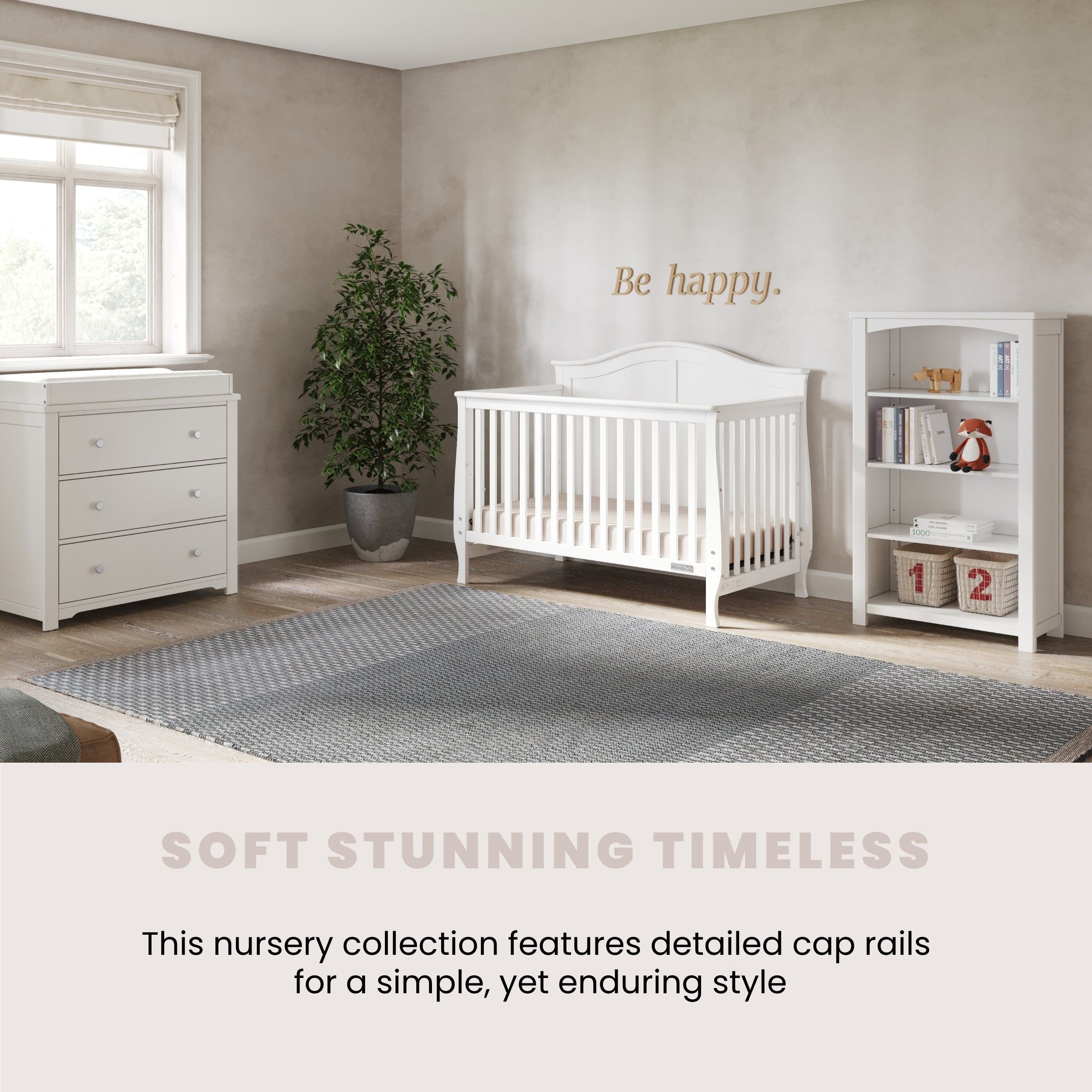 Harmony 3-Drawer Dresser With Changing Table Topper Matte White