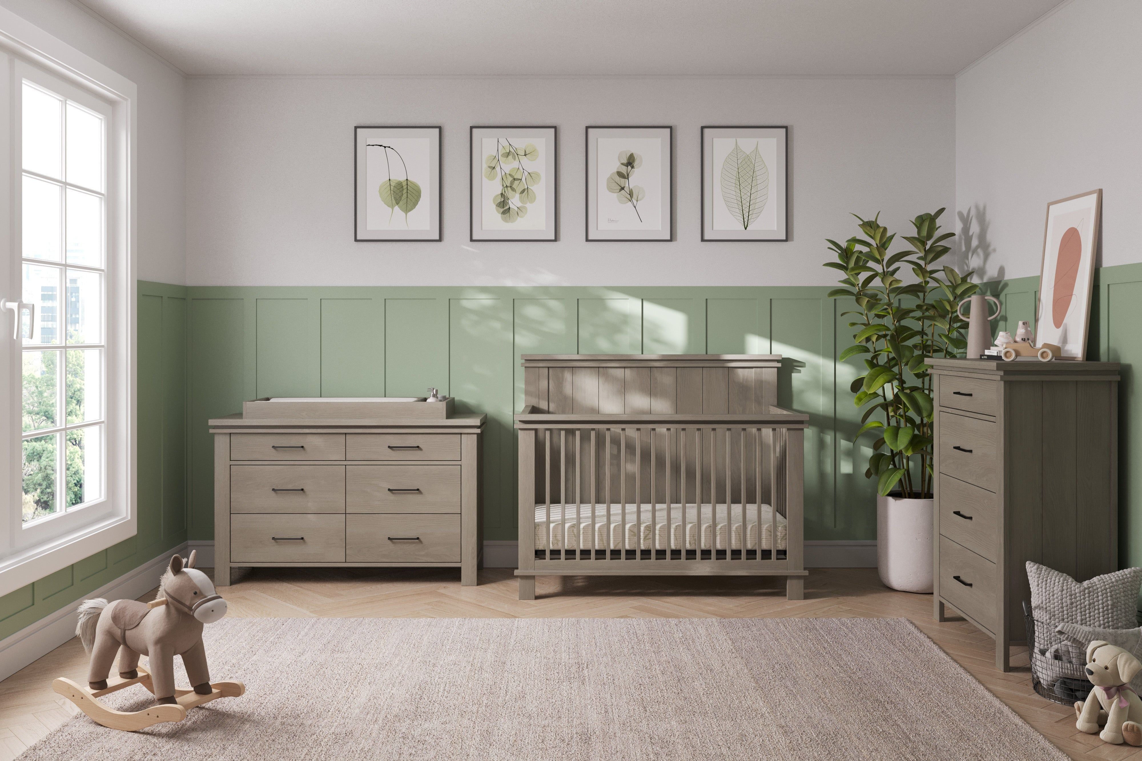 Denman 4-in-1 Convertible Crib, Crescent Gray