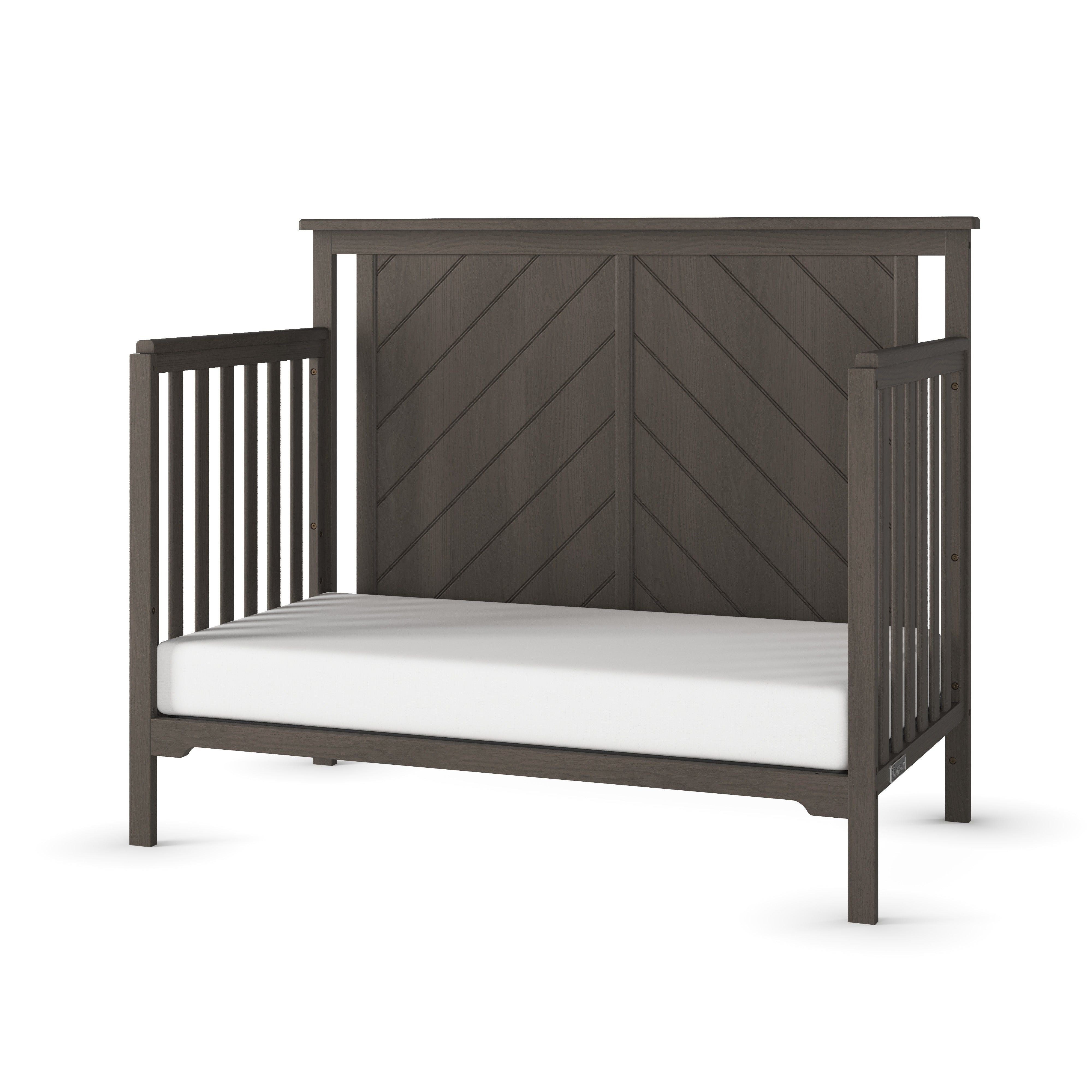 Hampton Flat Top 4-in-1 Convertible Crib, Dapper Gray