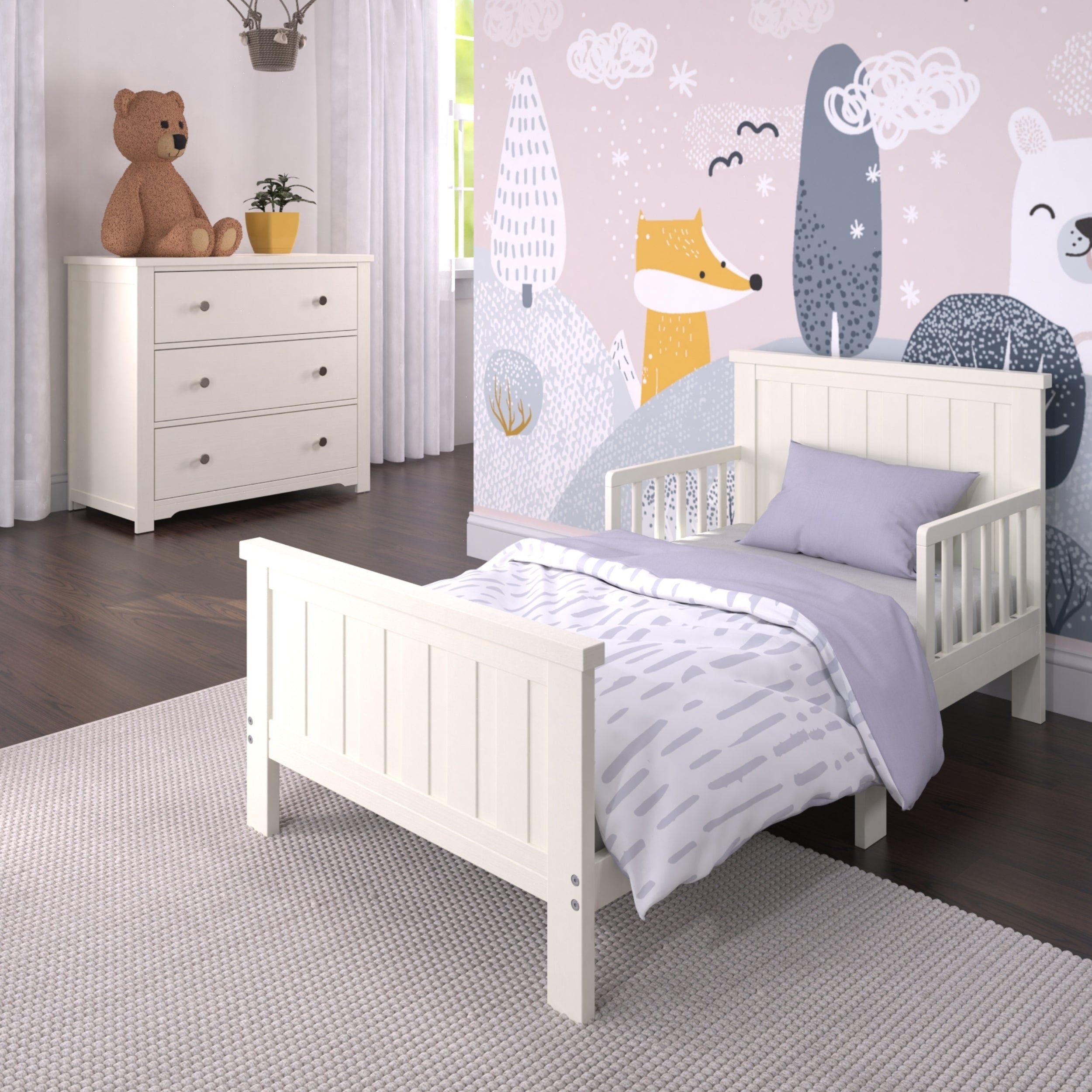 Harmony 3-Drawer Dresser With Changing Table Topper, Brushed Cotton
