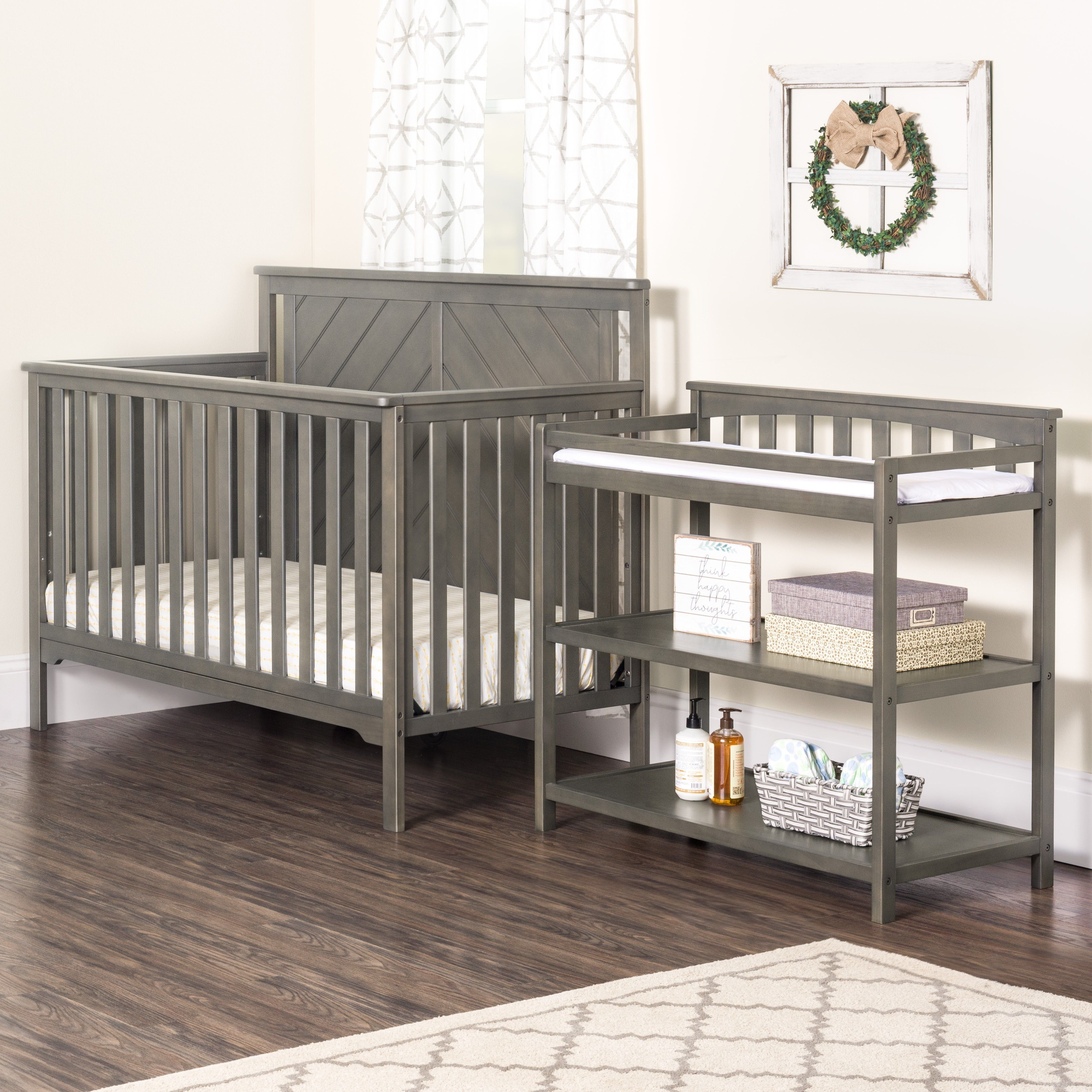 Flat Top Baby Changing Table, Dapper Gray