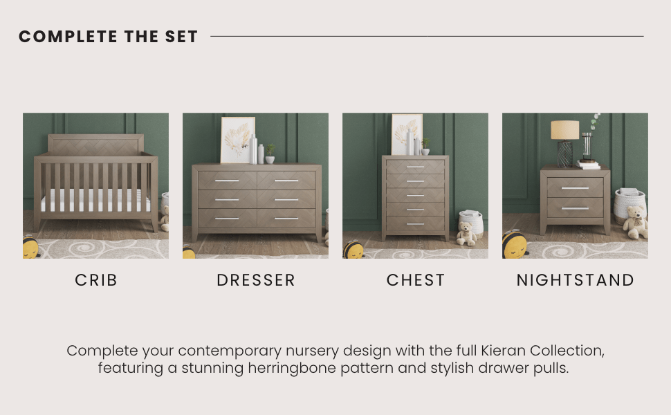 Kieran 4-in-1 Convertible Crib, Crescent Gray
