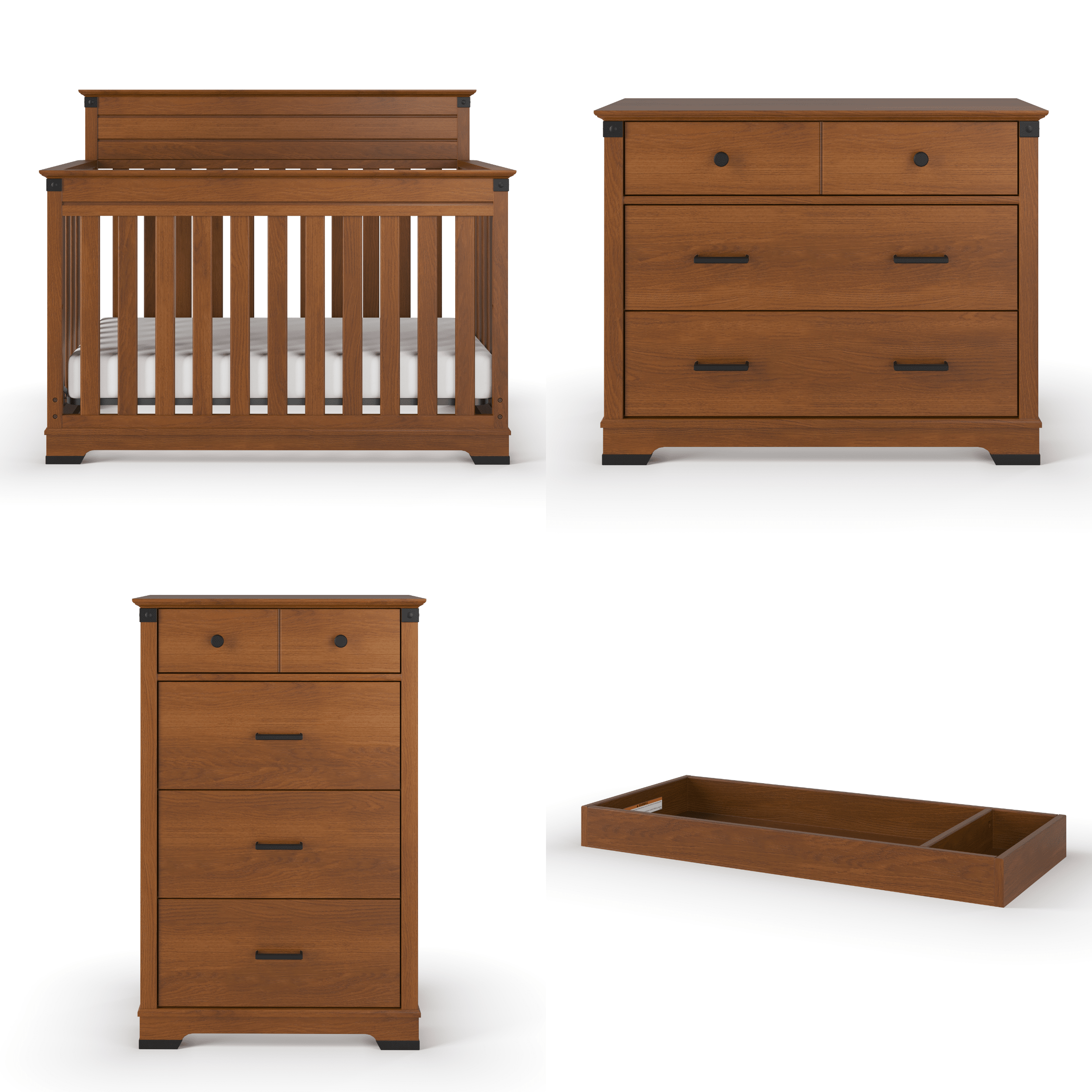 Redmond 4-in-1 Convertible Crib, Coach Cherry
