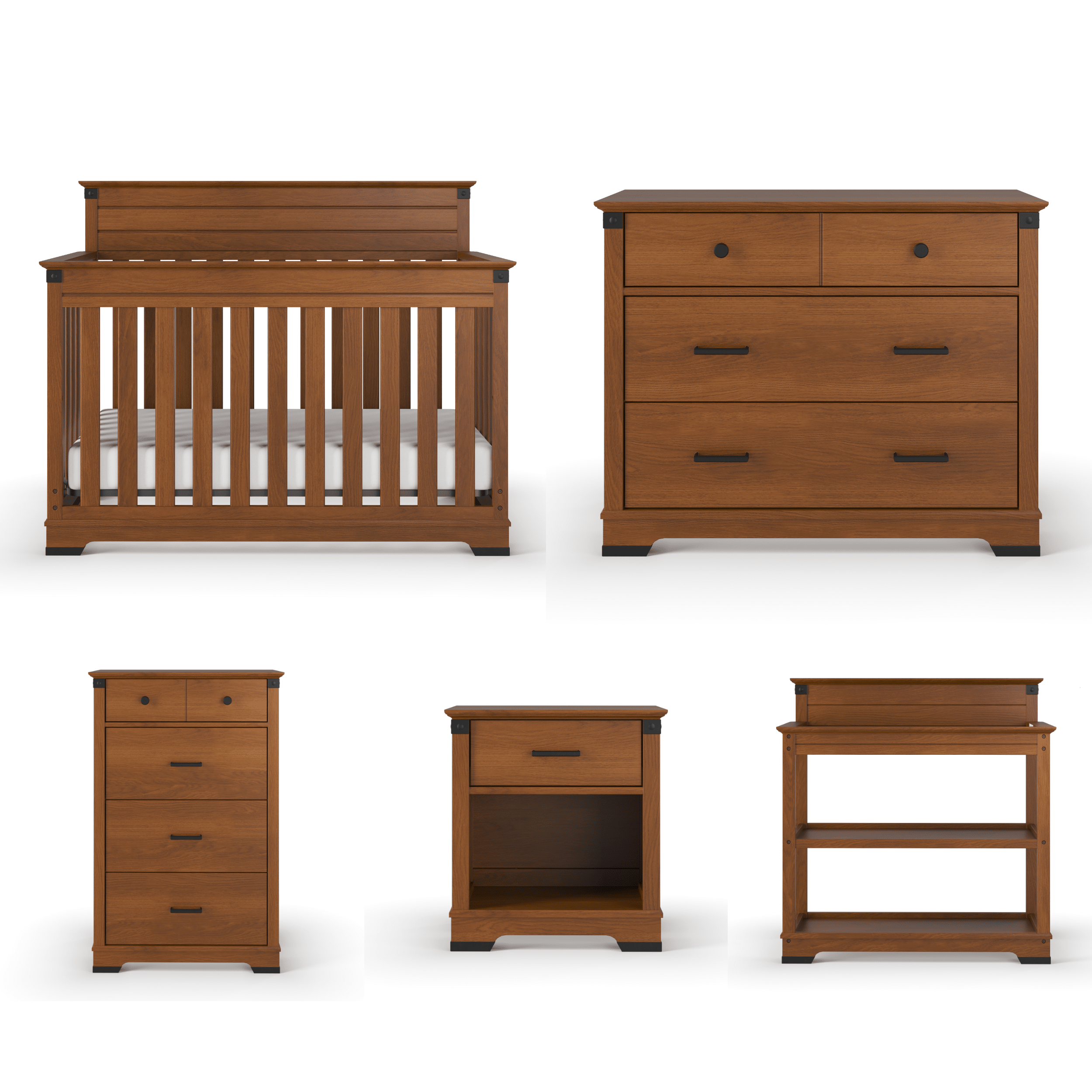 Redmond 4-in-1 Convertible Crib, Coach Cherry