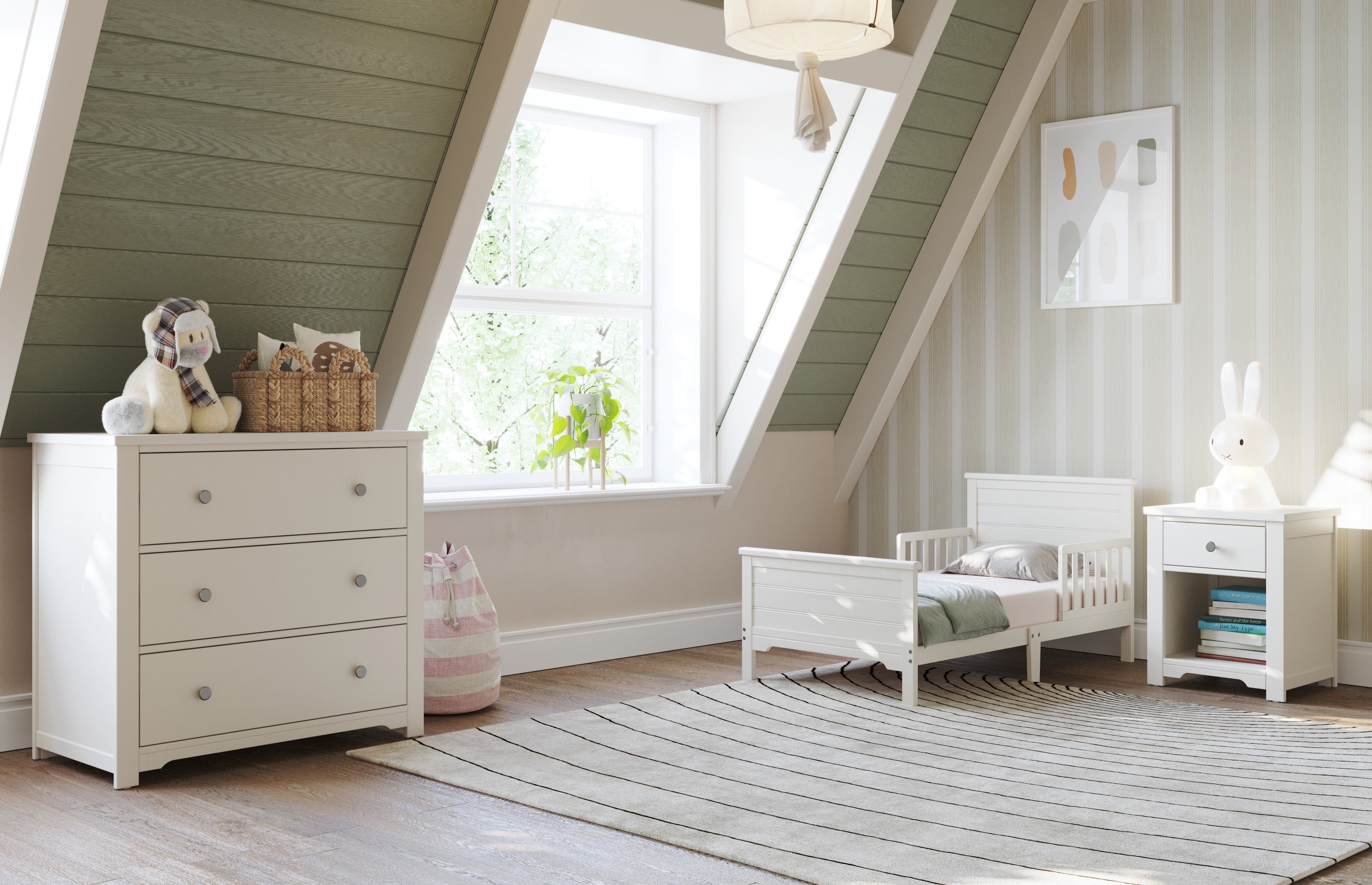 Harmony 3-Drawer Dresser With Changing Table Topper, Brushed Cotton