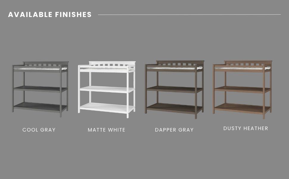 Flat Top Baby Changing Table, Dapper Gray