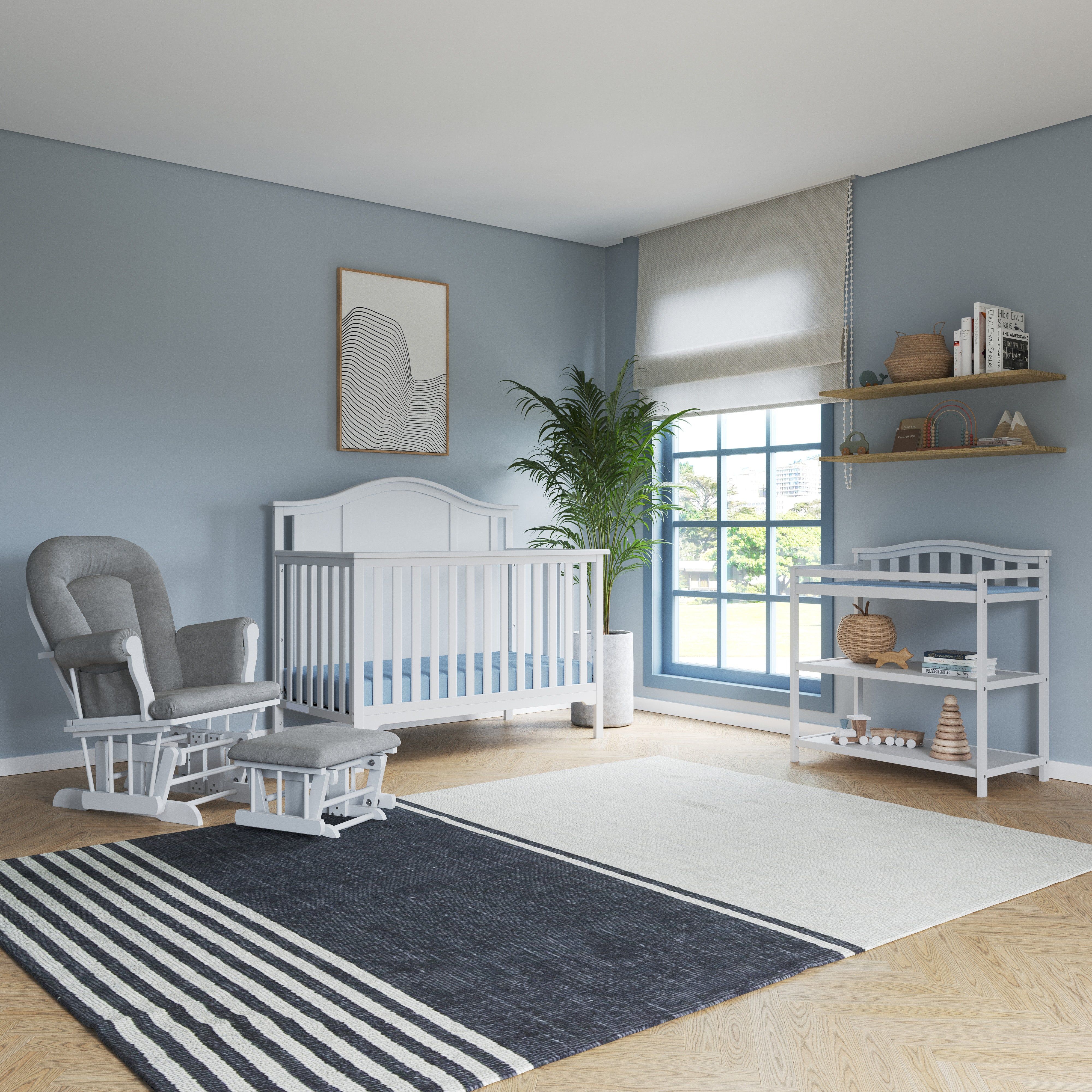 Arch Top Baby Changing Table, Matte White