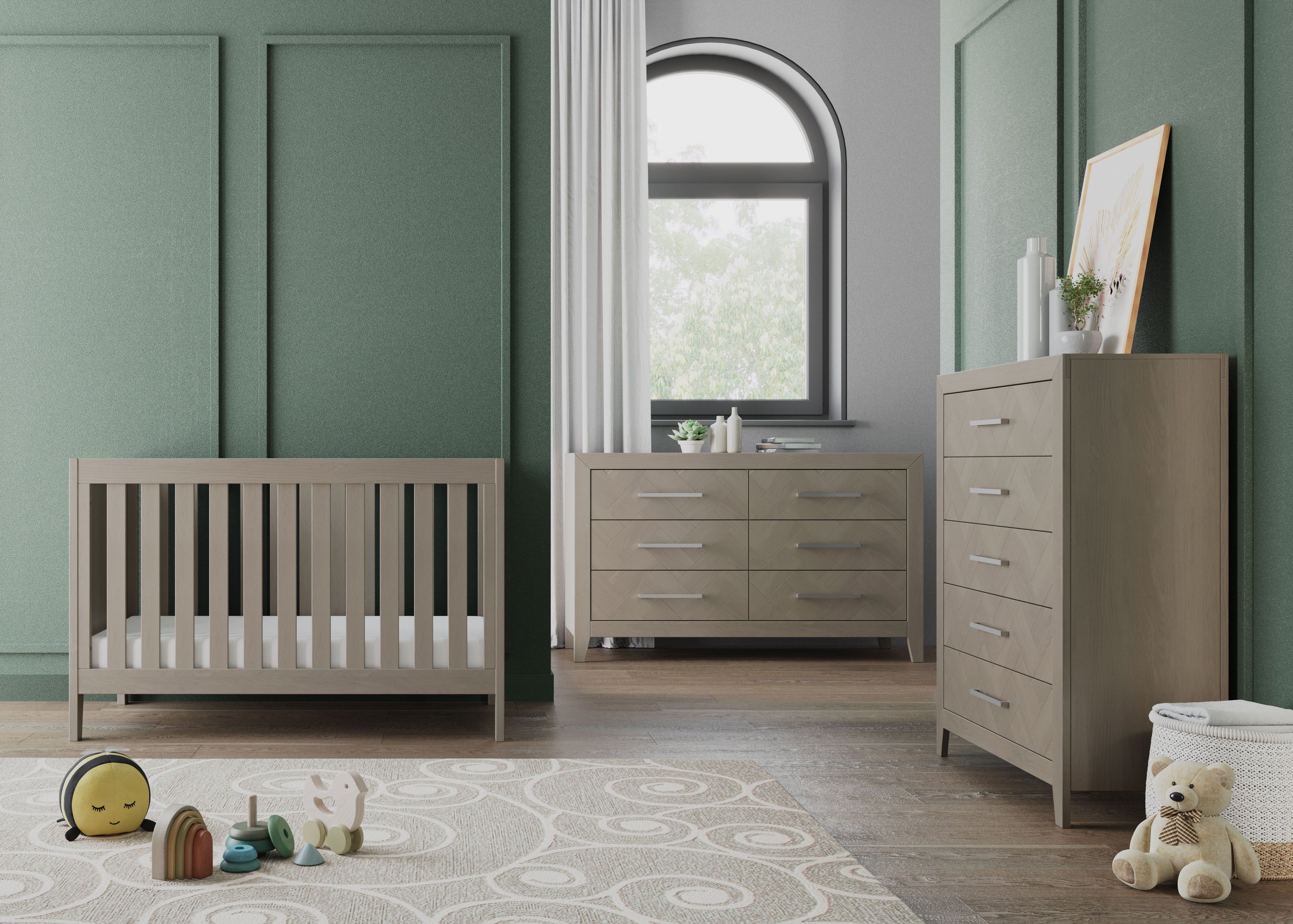 Kieran 3-in-1 Convertible Crib, Crescent Gray