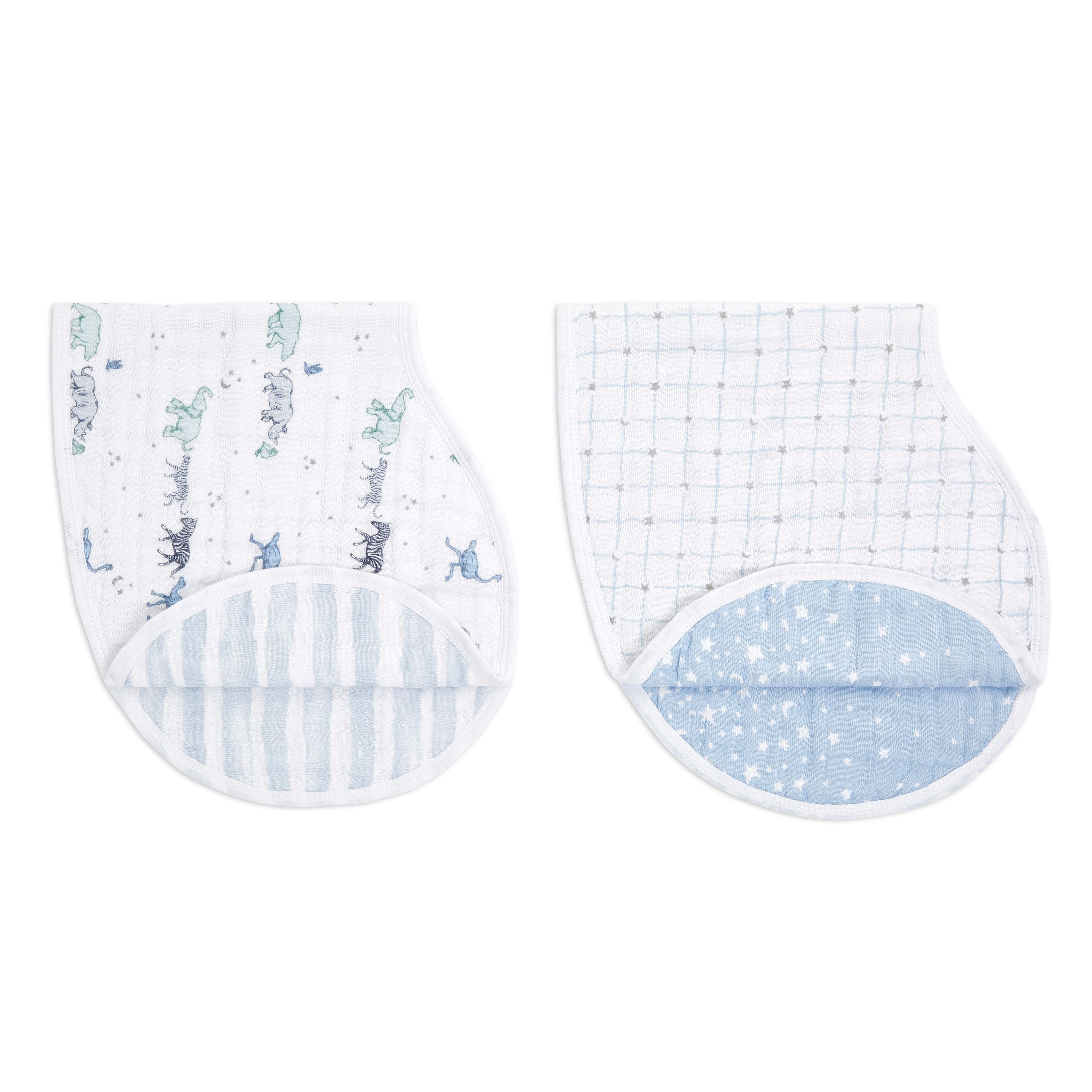 Boutique 100% Cotton Muslin Burpy Bibs 2 Pack