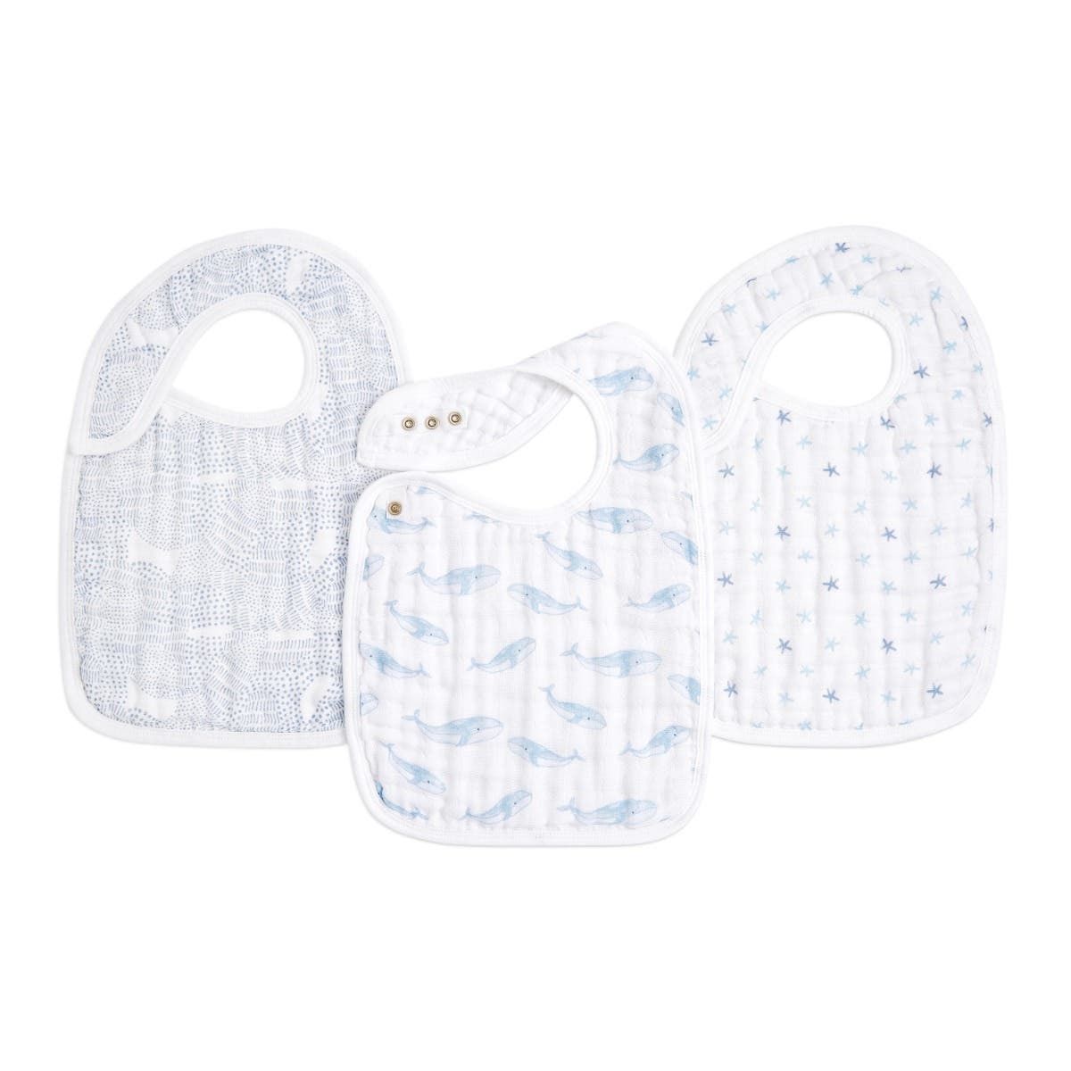 Organic Cotton Snap Bibs 3 Pack