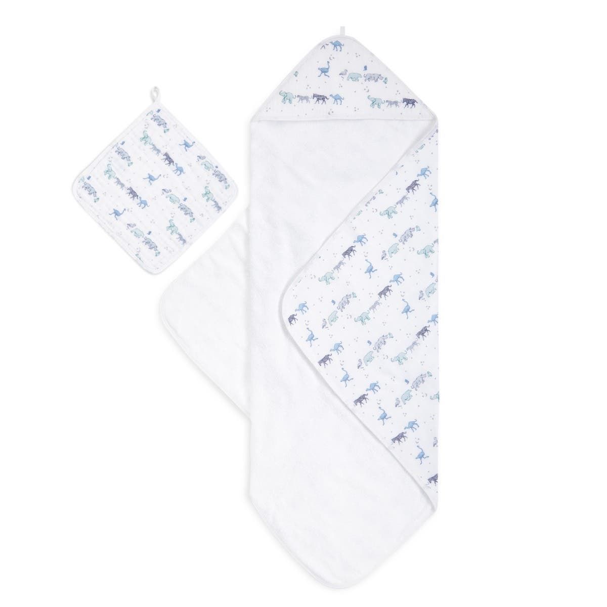Boutique 100% Cotton Oversized Muslin Backed Towel + Washcloth Set
