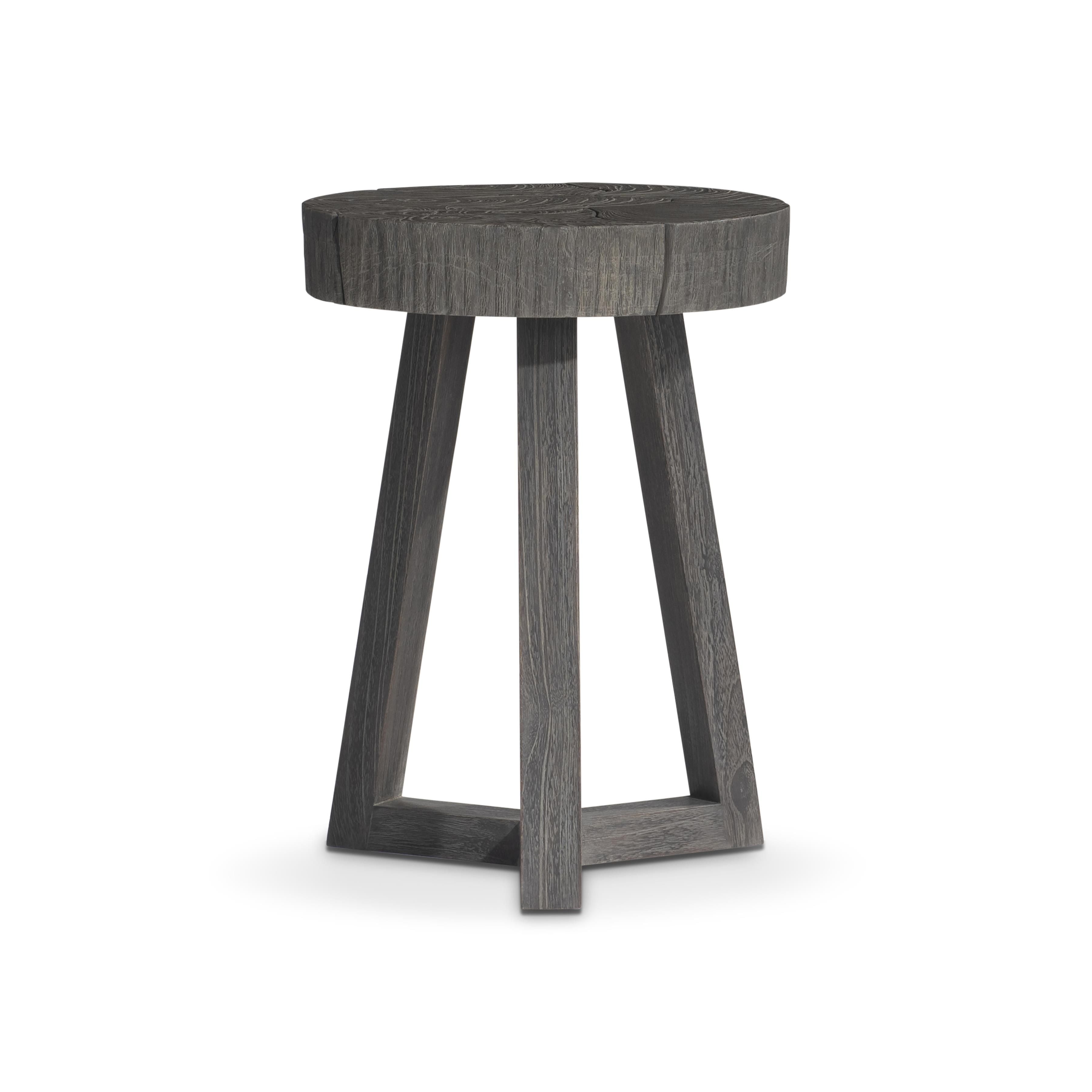 Bernhardt Kaya Accent Table with Sliced Teak Top