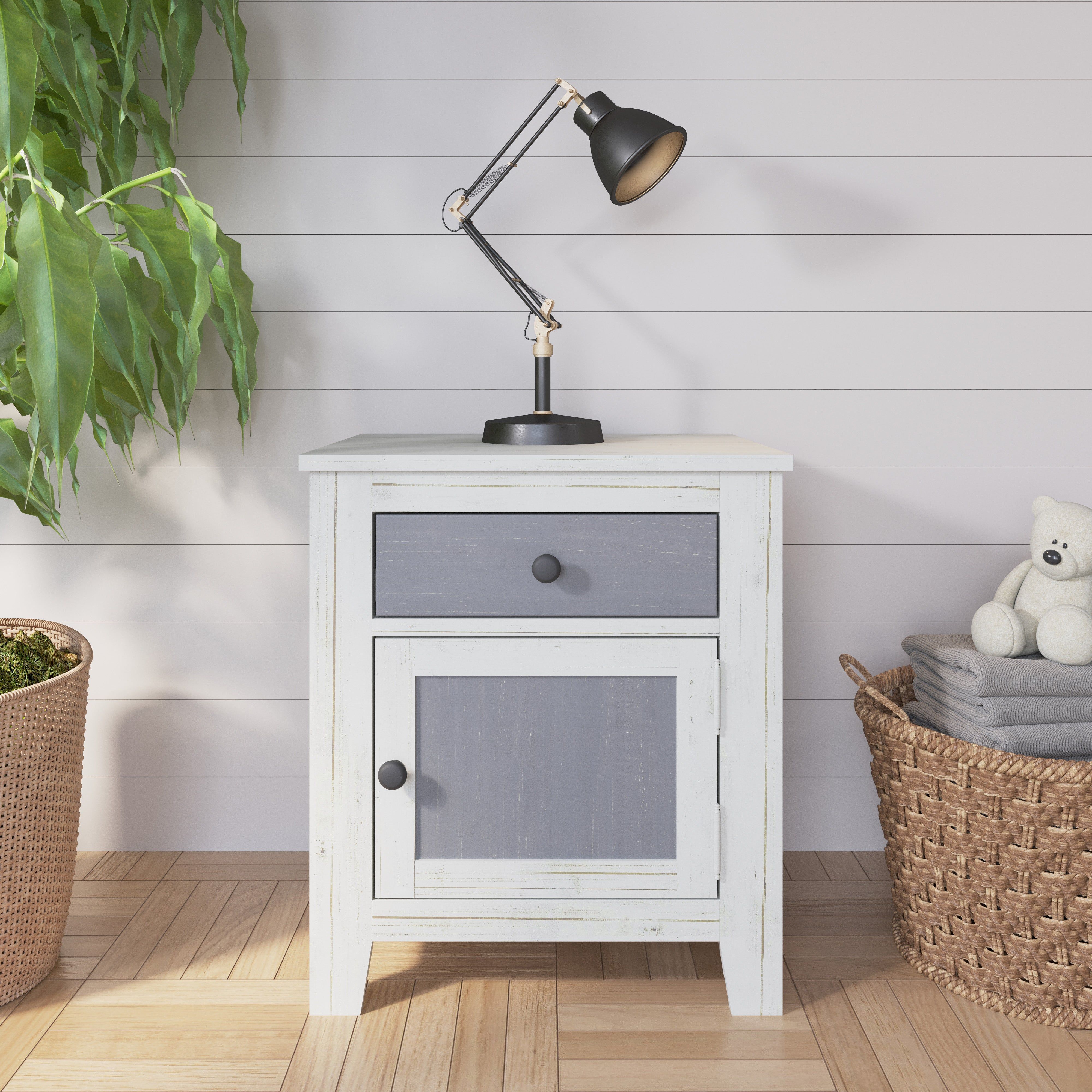 Ocean Grove Nightstand, White/Gray