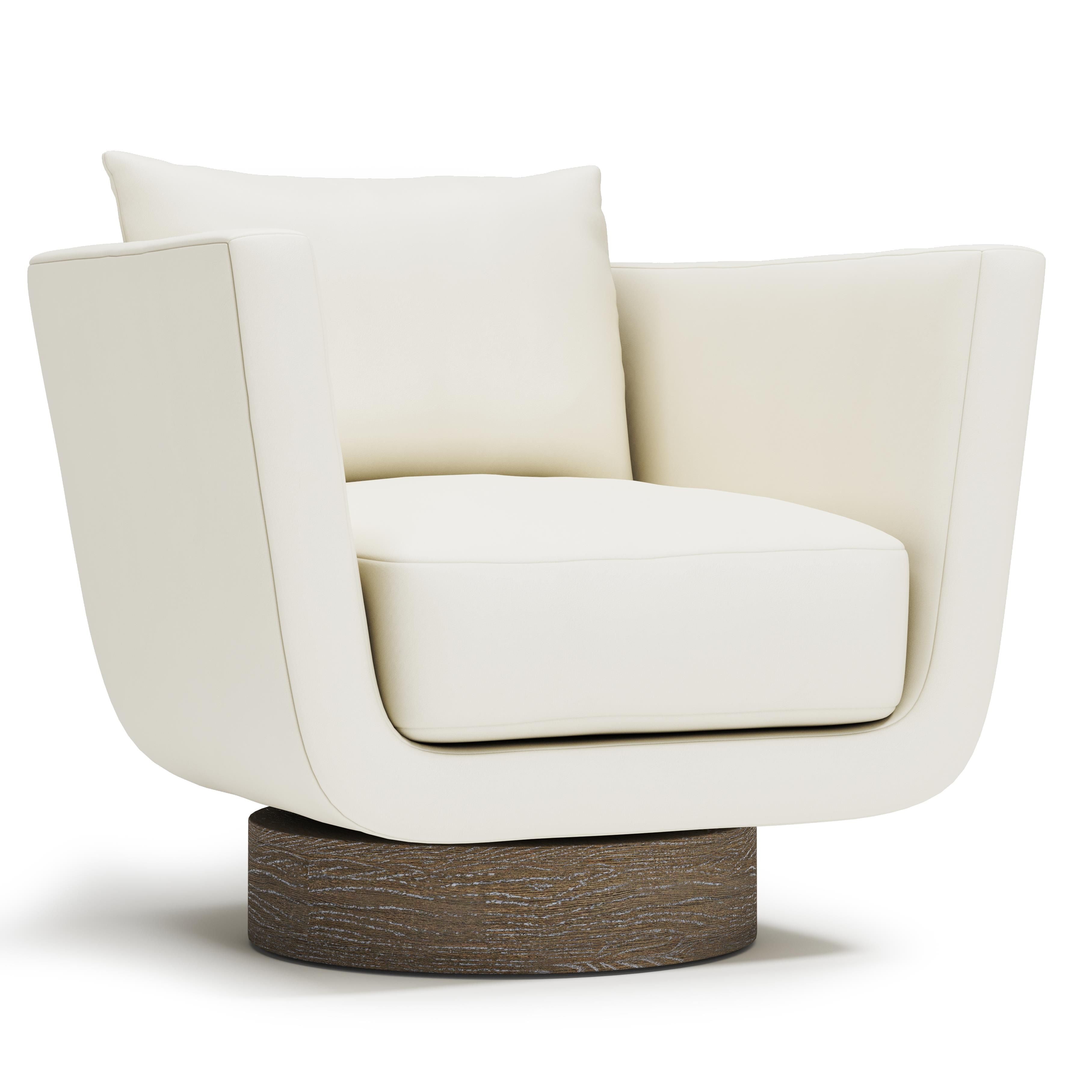Bernhardt Gemma Leather Swivel Chair