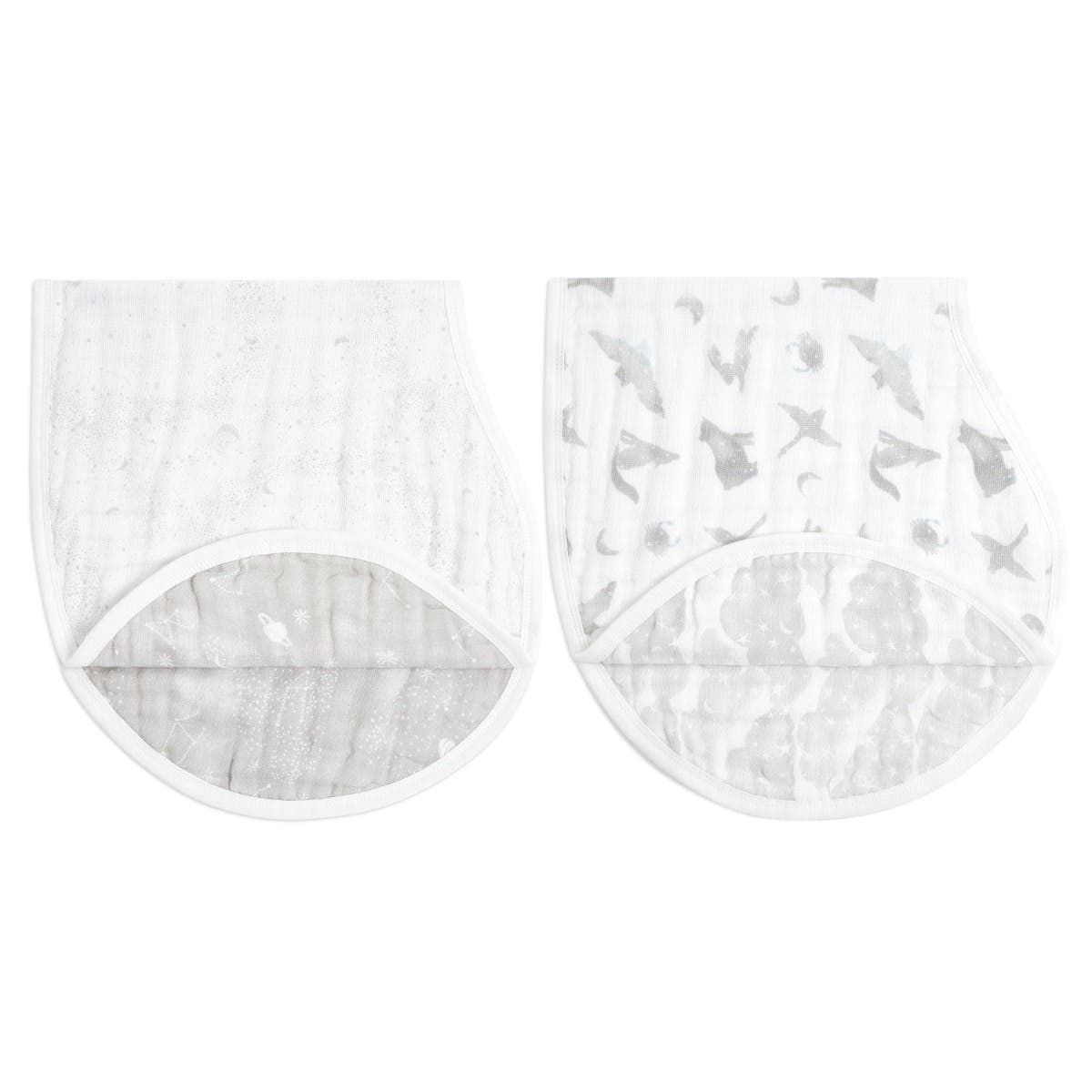 Organic Cotton Muslin Burpy Bibs 2 Pack