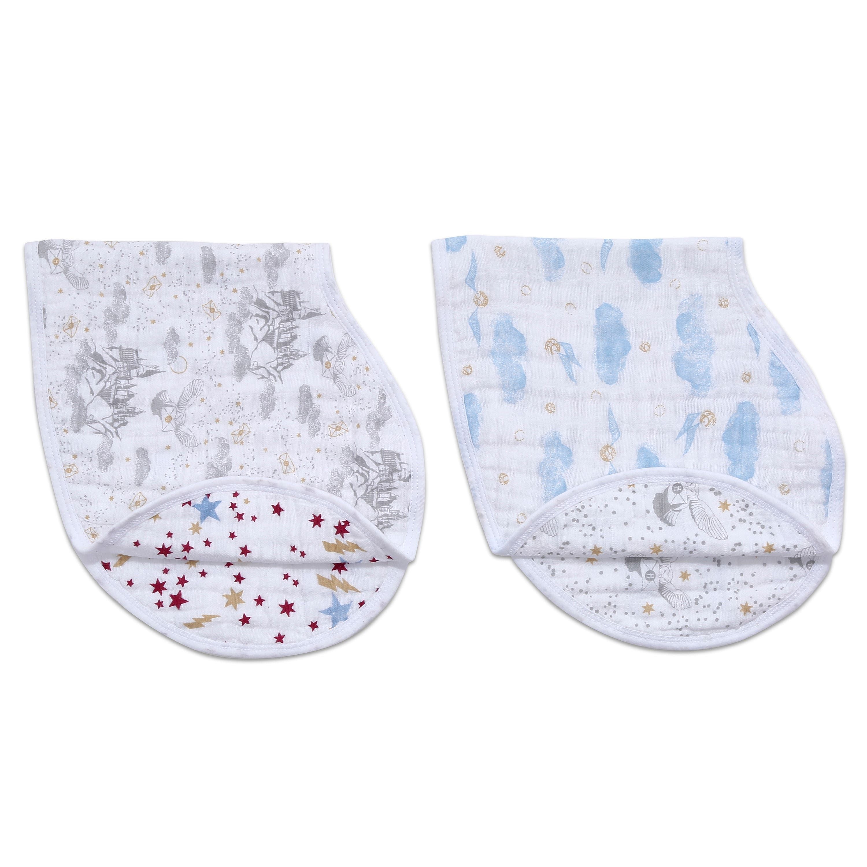 Boutique 100% Cotton Muslin Burpy Bibs 2 Pack