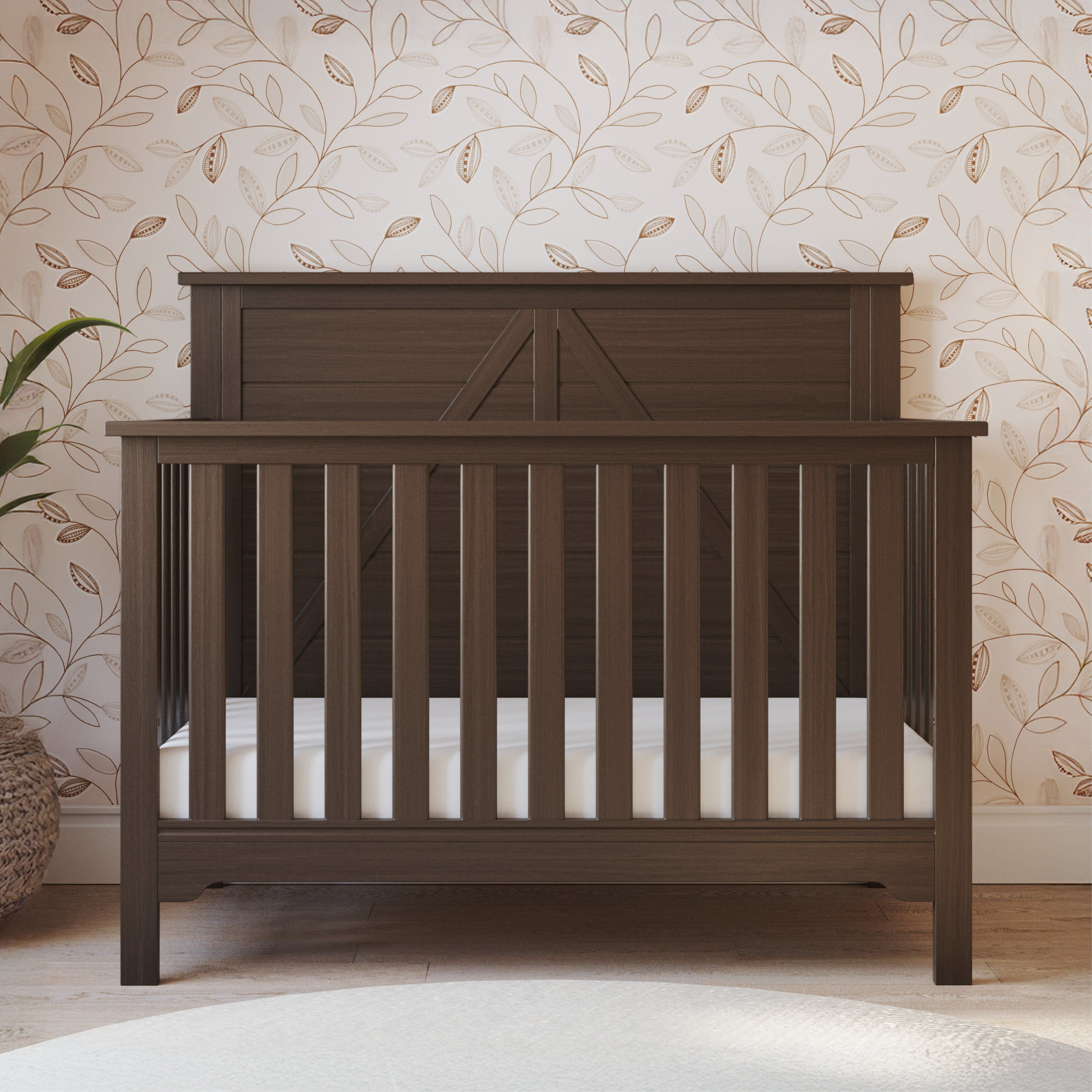 Woodland 4-in-1 Convertible Crib, Brushed Truffle