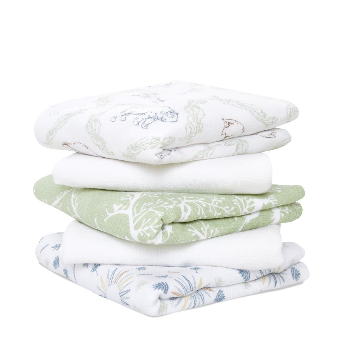 Essentials Cotton Muslin Musy Squares 5 Pack