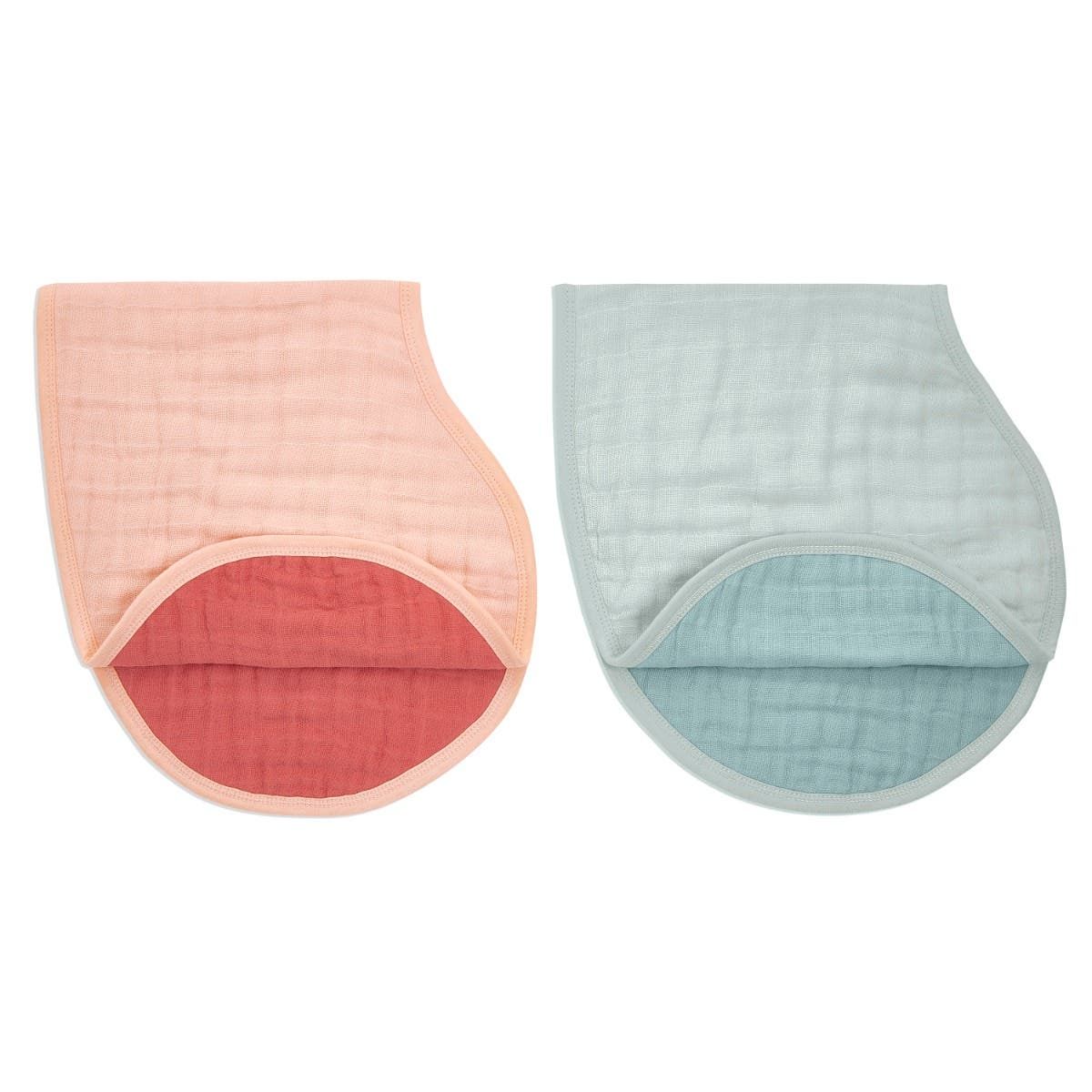 Organic Cotton Muslin Burpy Bibs 2 Pack