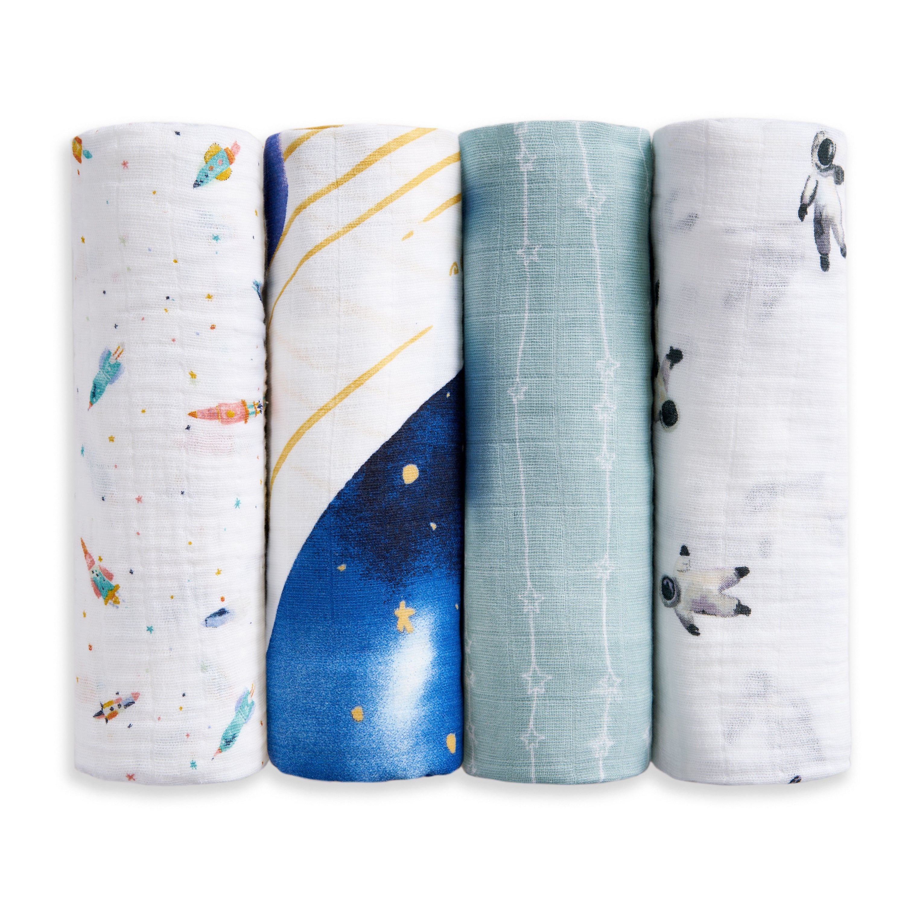 Organic Cotton Muslin Swaddle Blanket 4 Pack