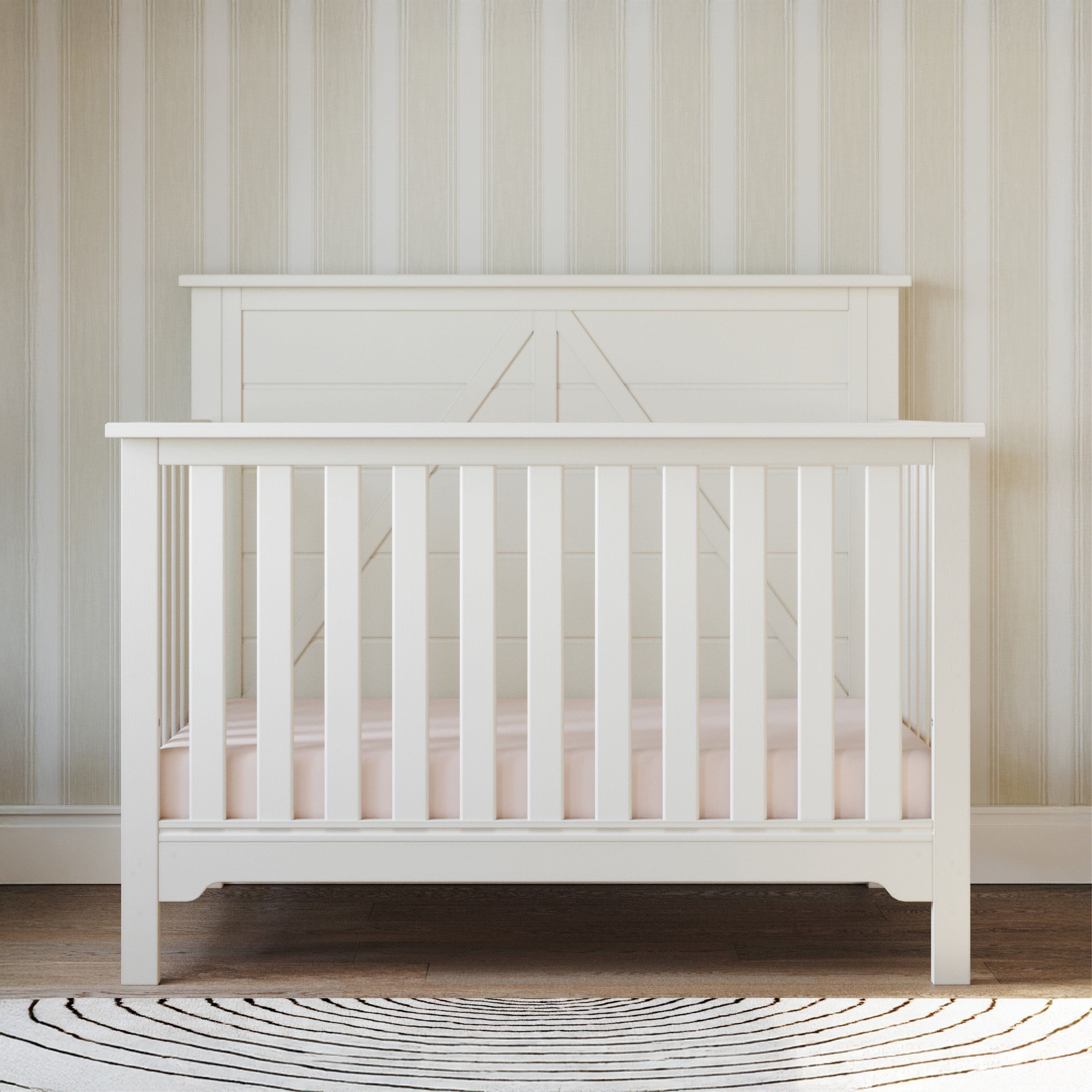Woodland 4-in-1 Convertible Crib, Brushed Cotton