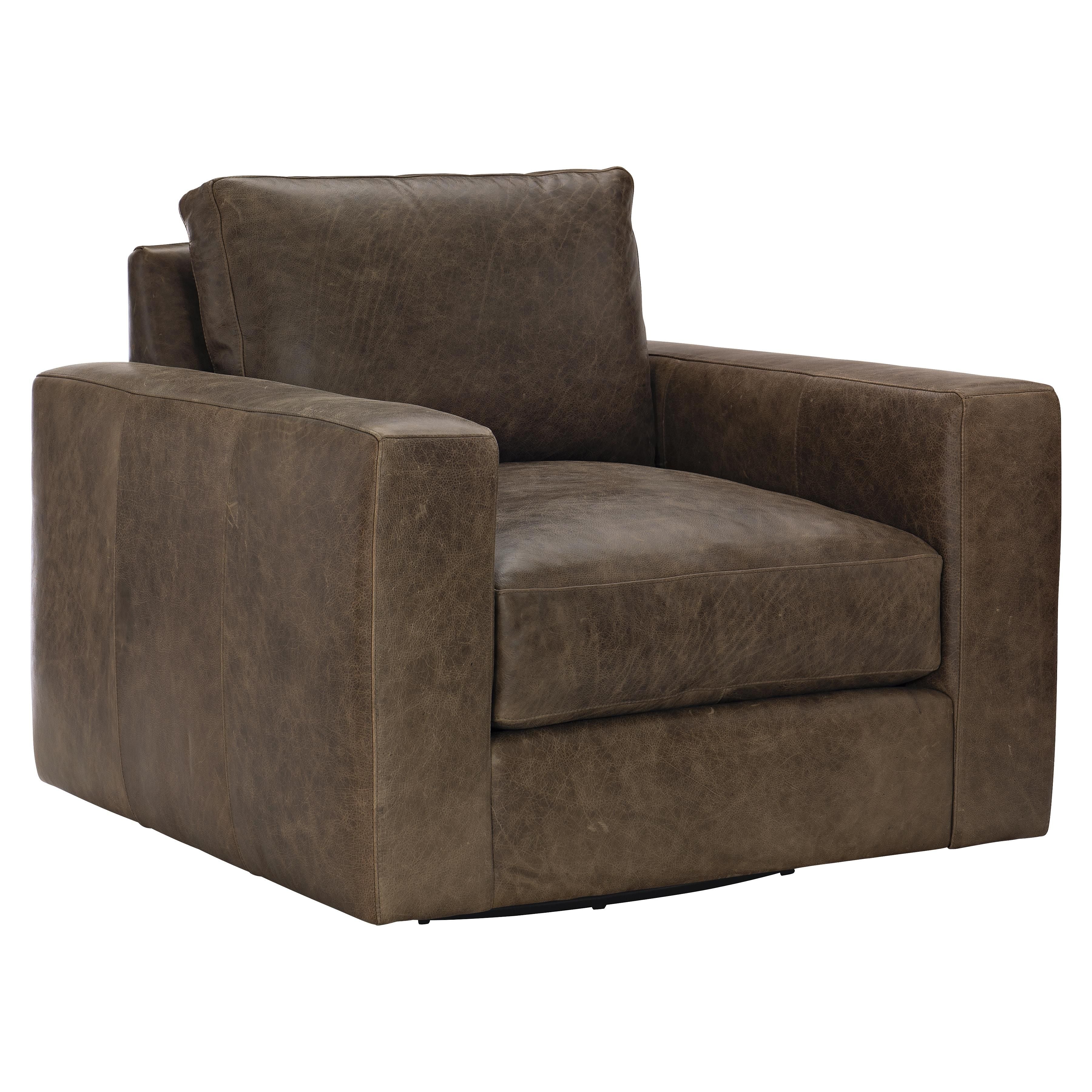 Bernhardt Furniture Dawkins Leather Swivel Chair