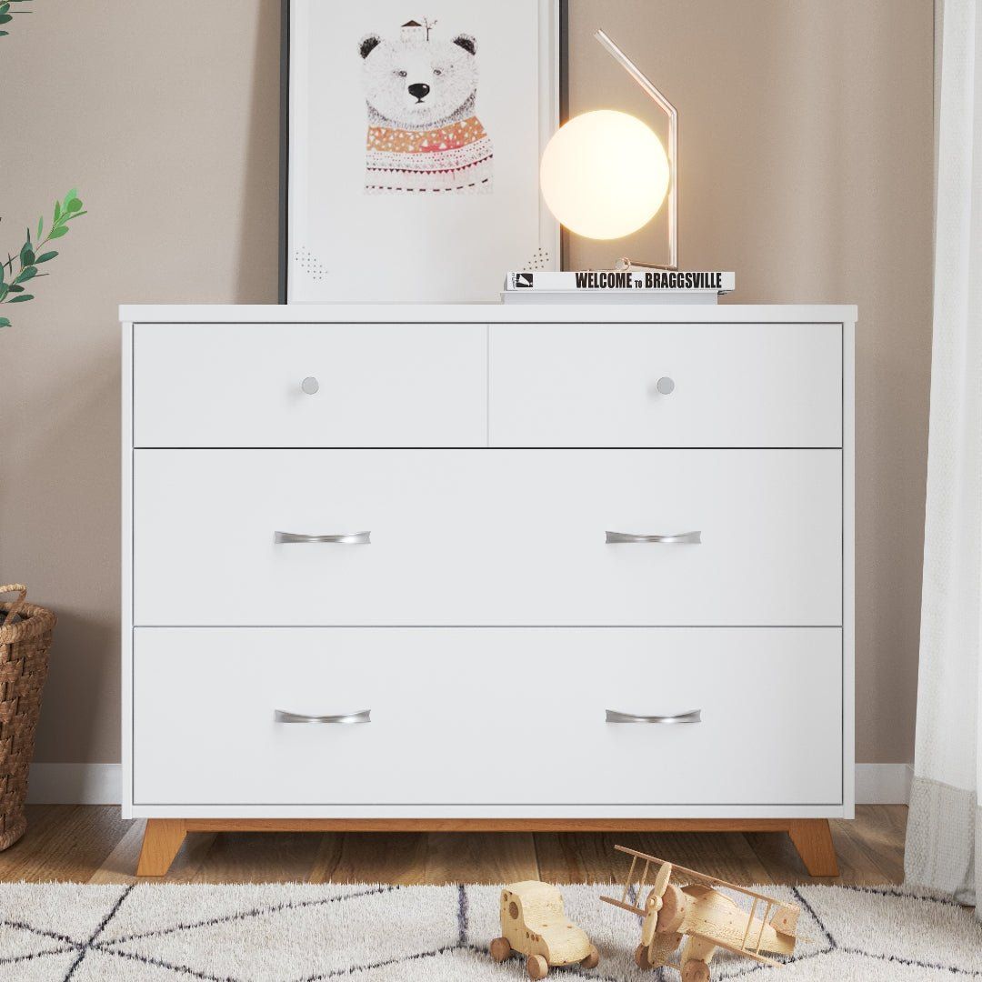 Soho 3-Drawer Dresser, White/Natural