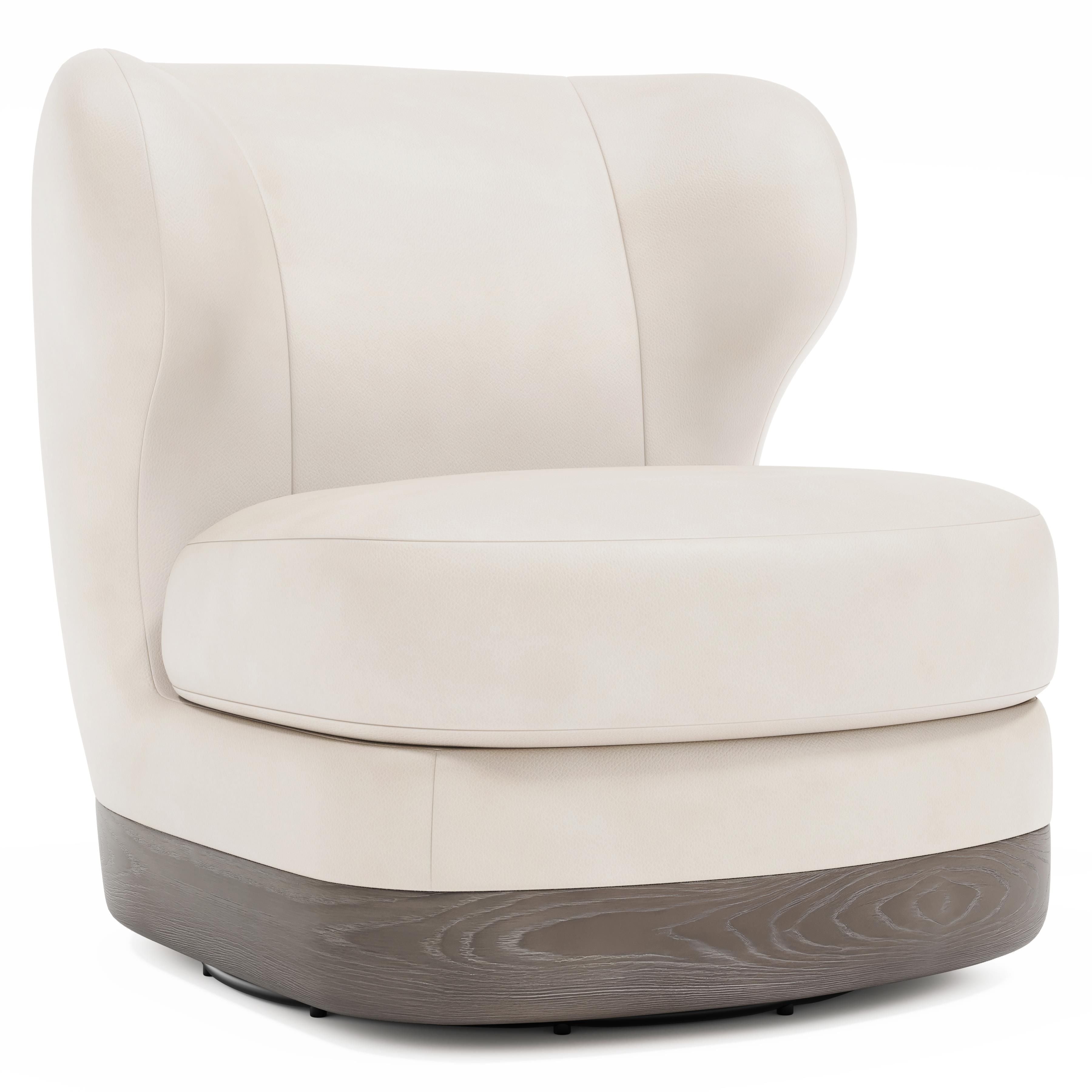 Bernhardt Beck Leather Swivel Chair