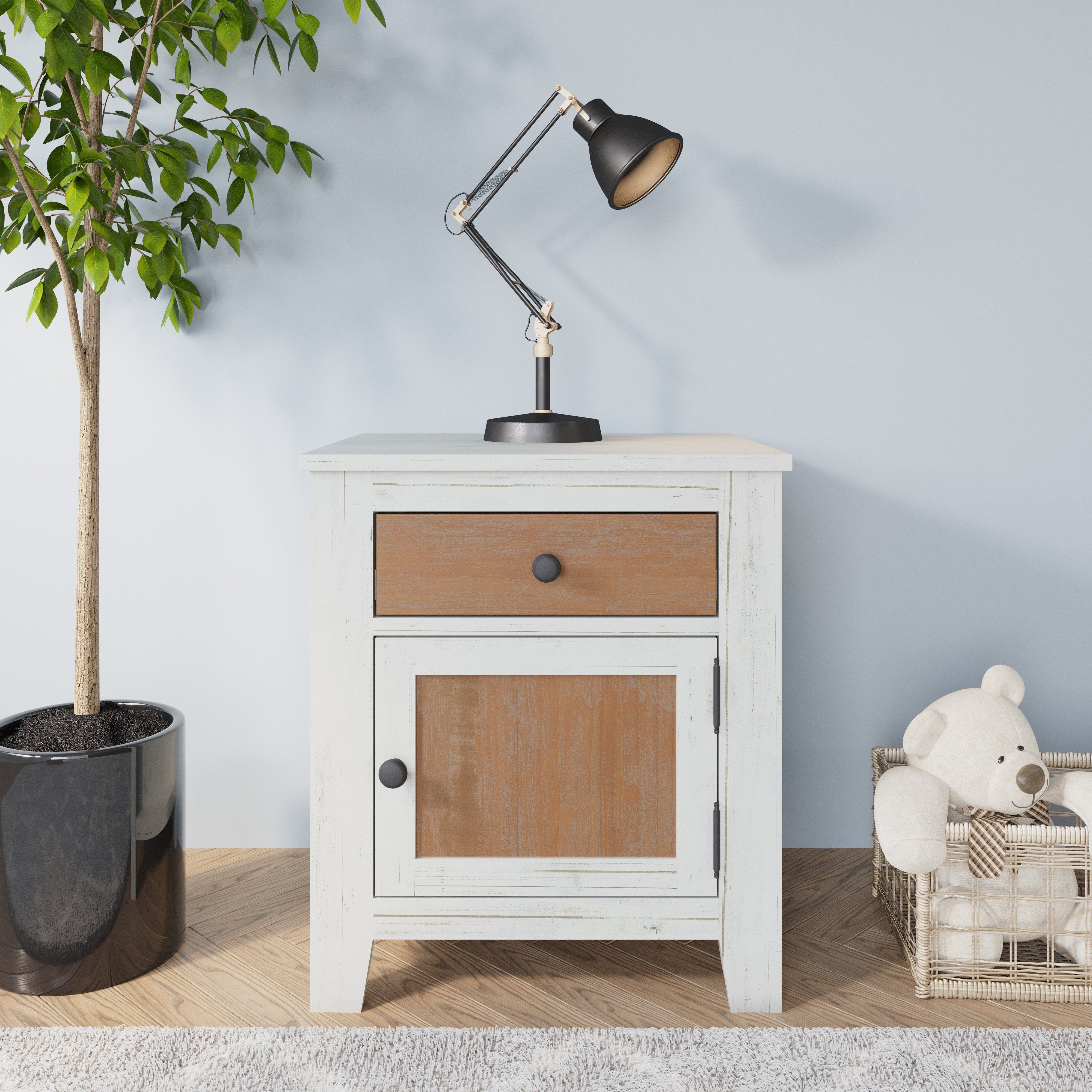 Ocean Grove Nightstand, White/Brown