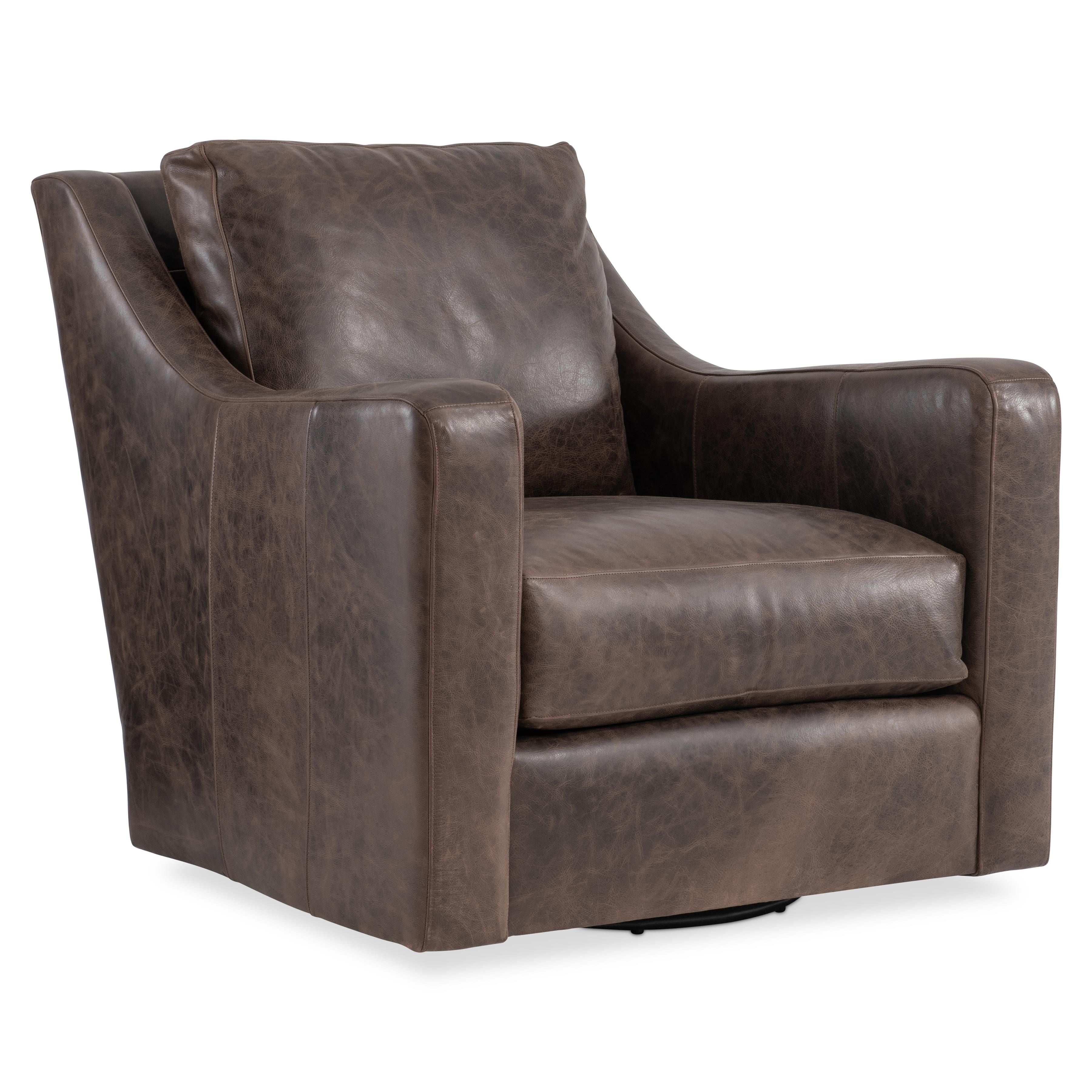 Bernhardt Ventura Leather Swivel Chair