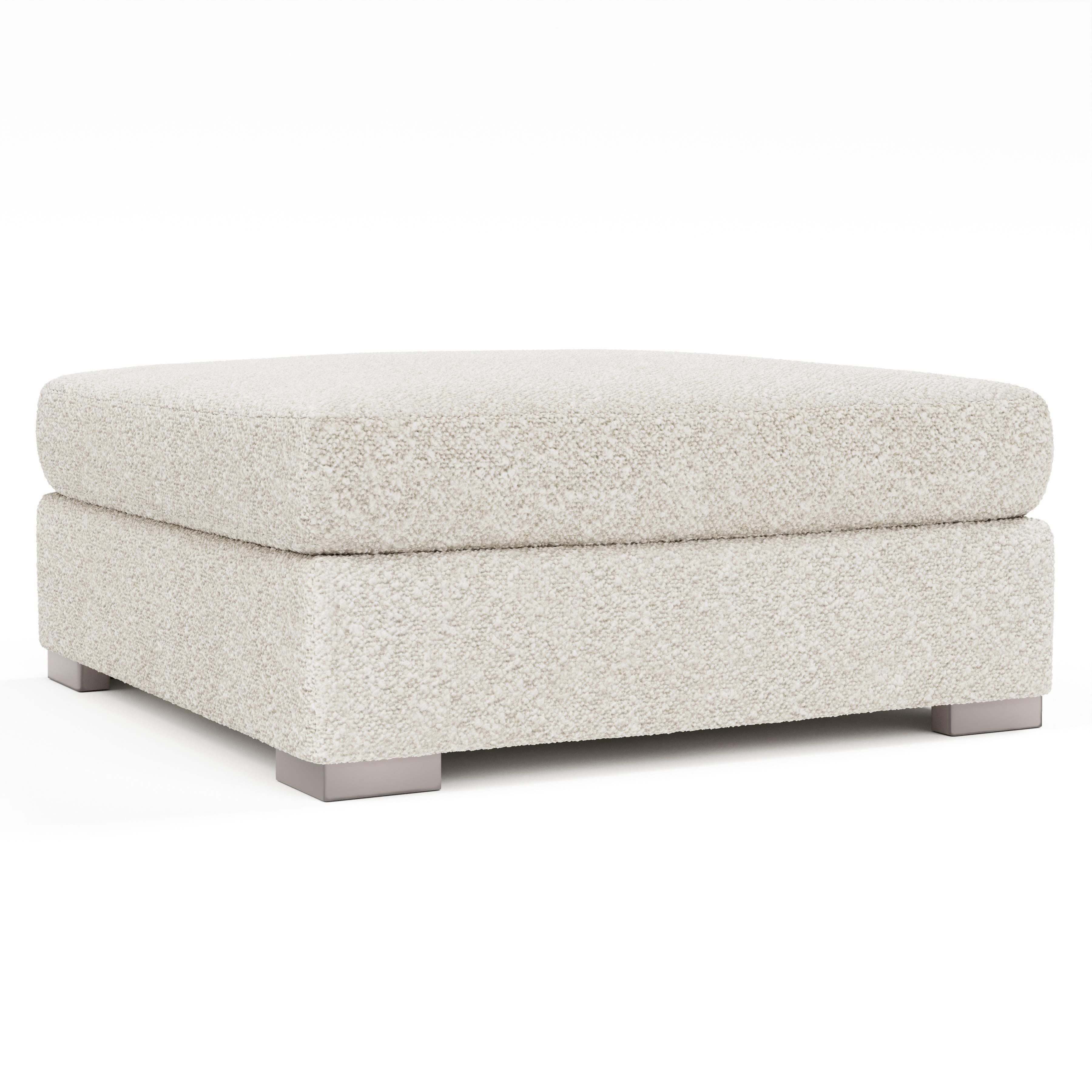 Bernhardt Furniture – Helena Fabric Bumper Ottoman Metal Foot