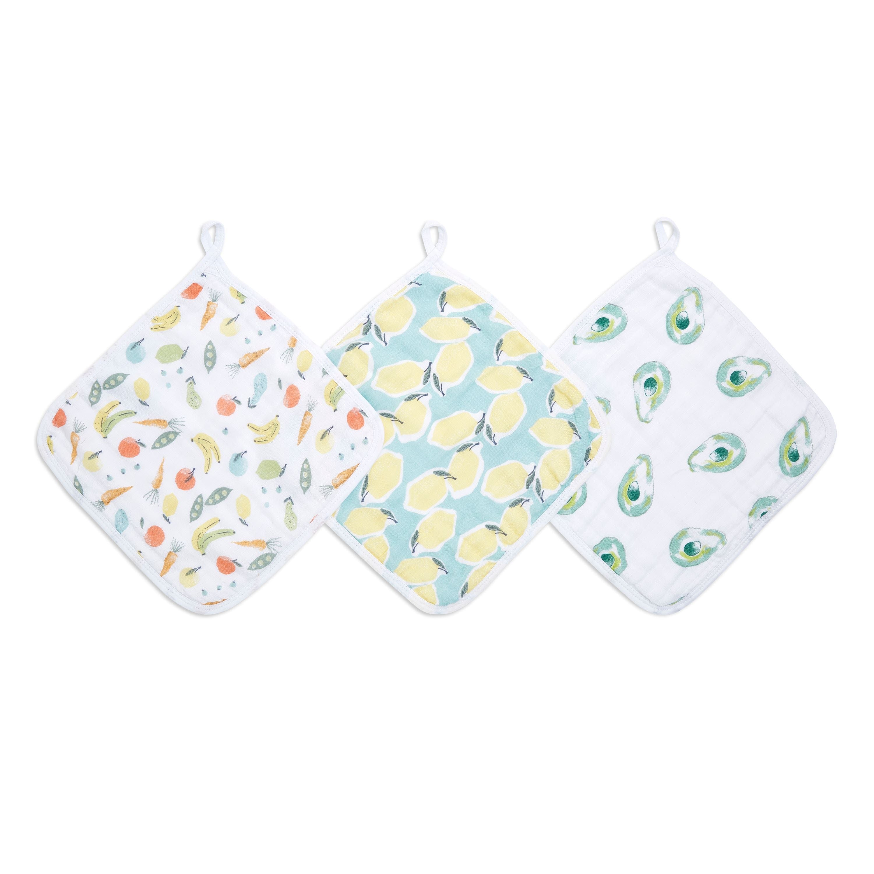 Essential Cotton Muslin Washcloths 3 Pack