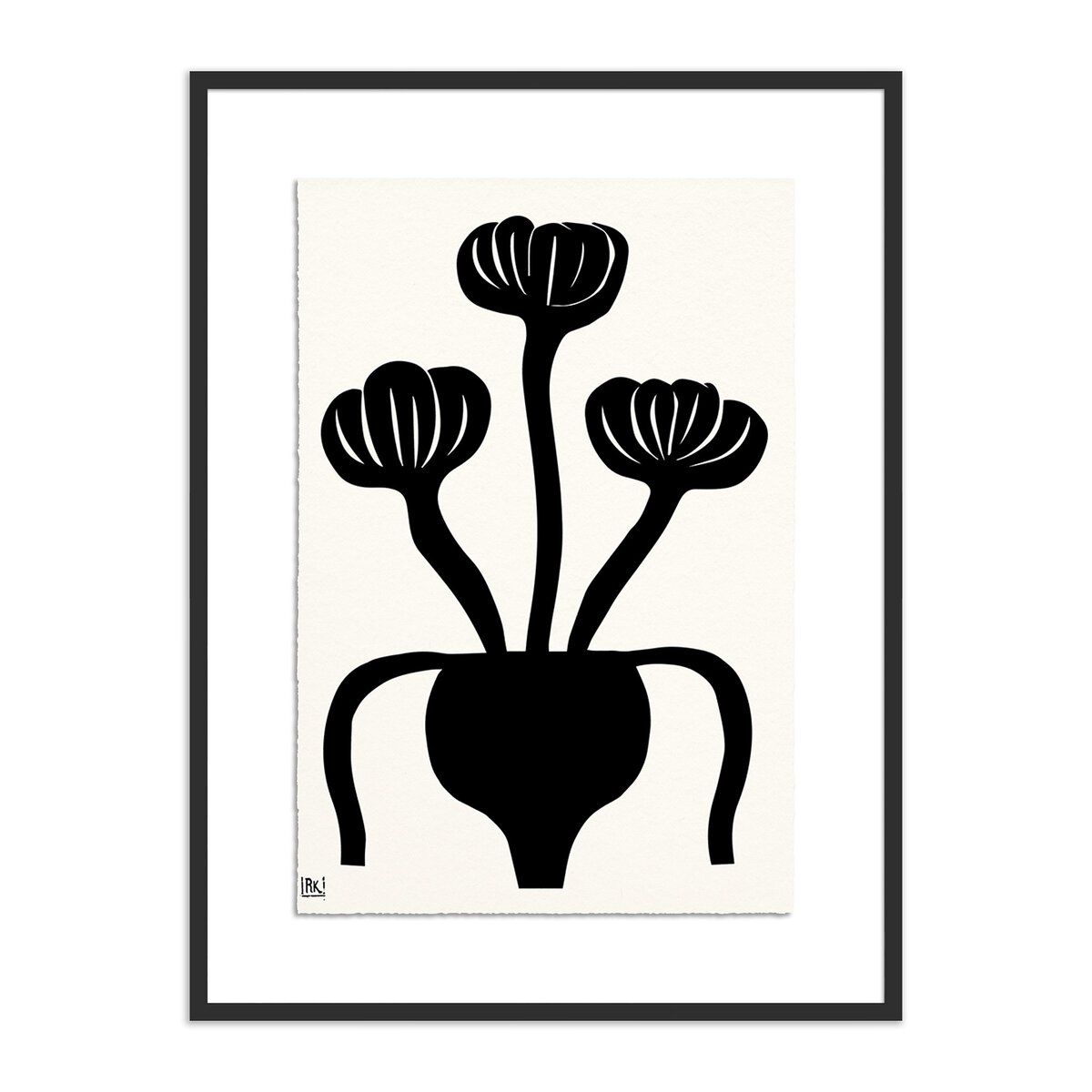Woodblock Floral I By Roseanne Kenny